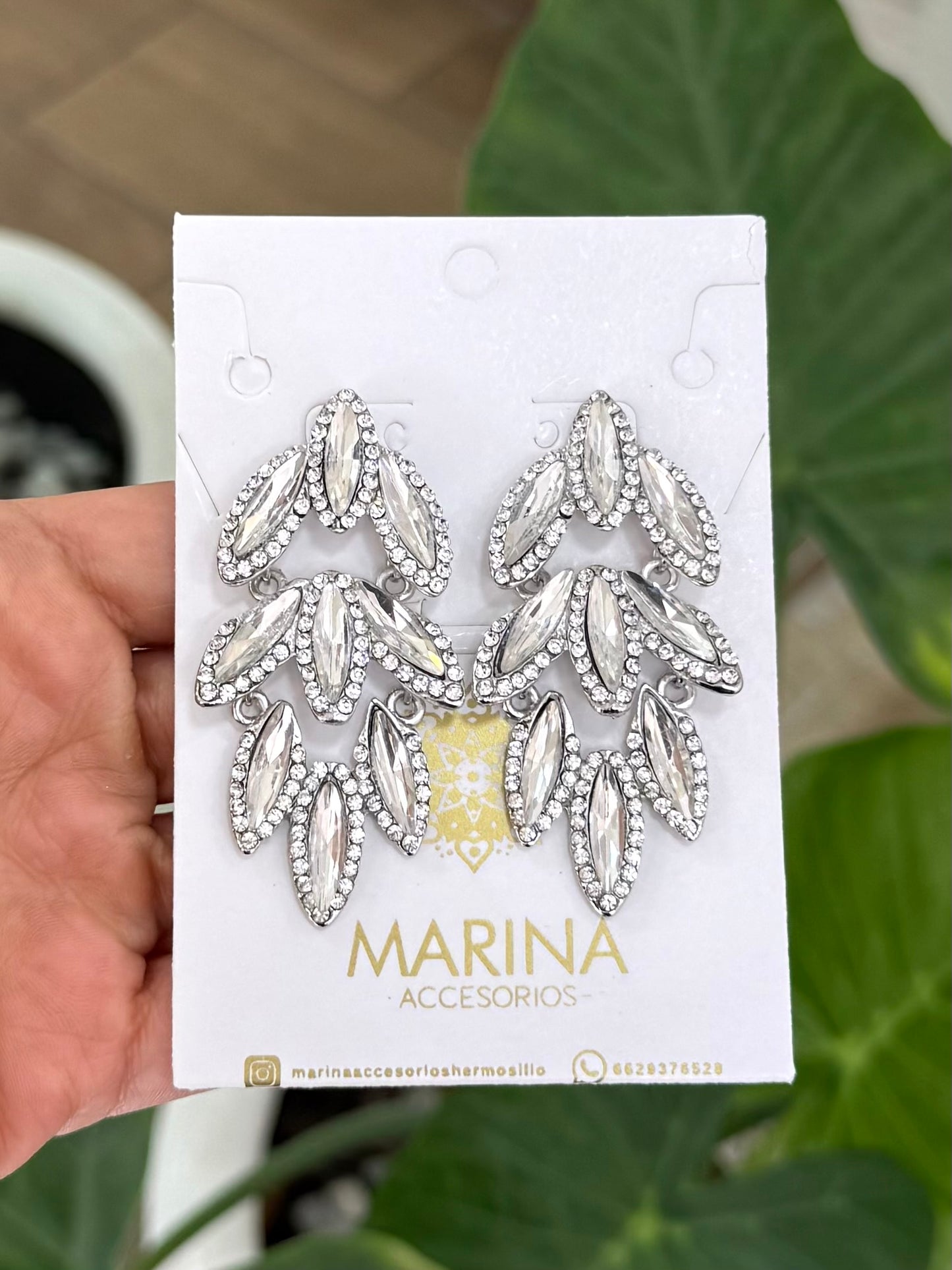 Aretes de pedrería platas