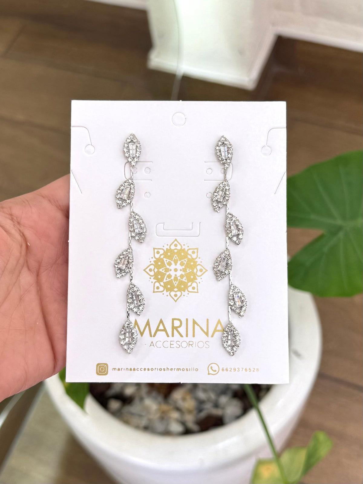 Aretes de pedrería platas