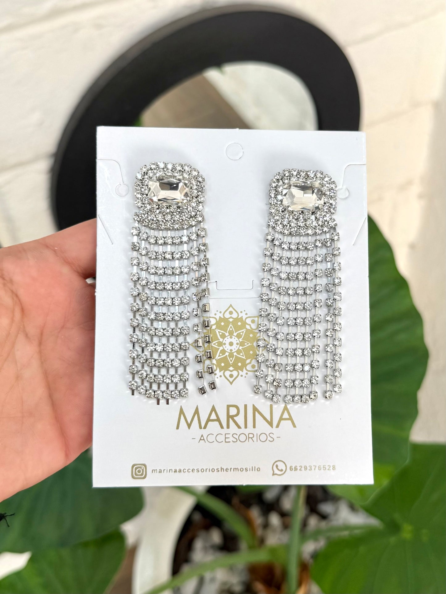 Aretes de pedrería platas