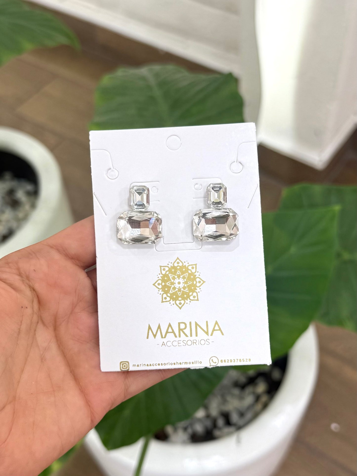Aretes de pedrería platas