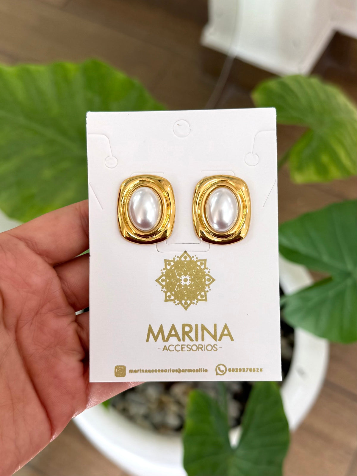 Arete casual perla