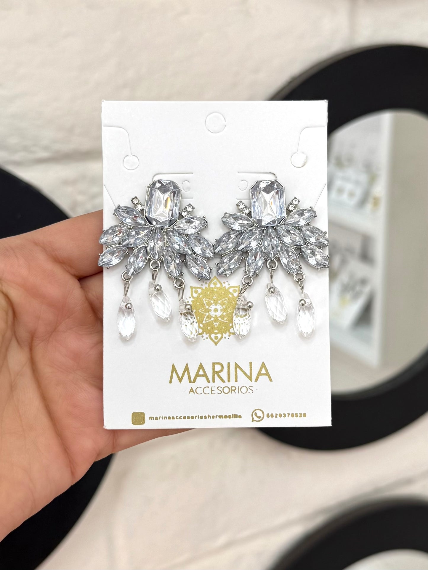 Aretes de pedrería platas