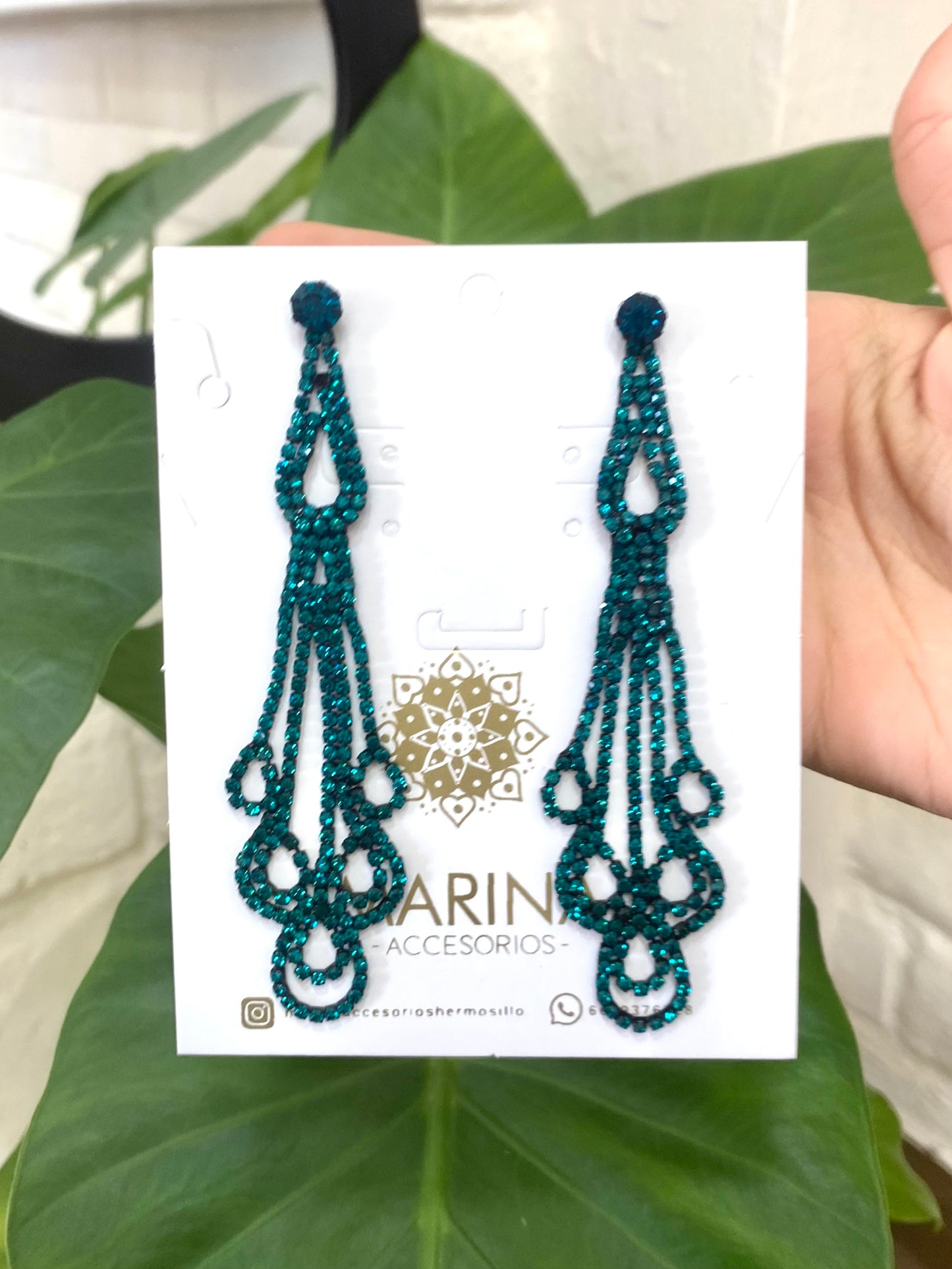 Aretes de pedrería verde