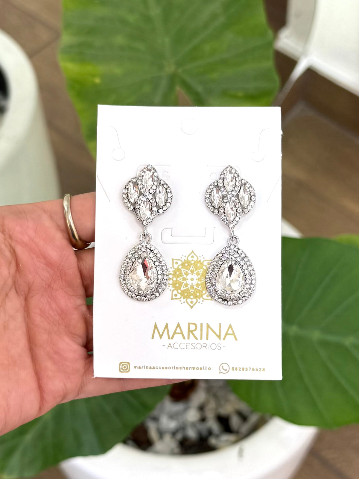 Aretes de pedrería platas