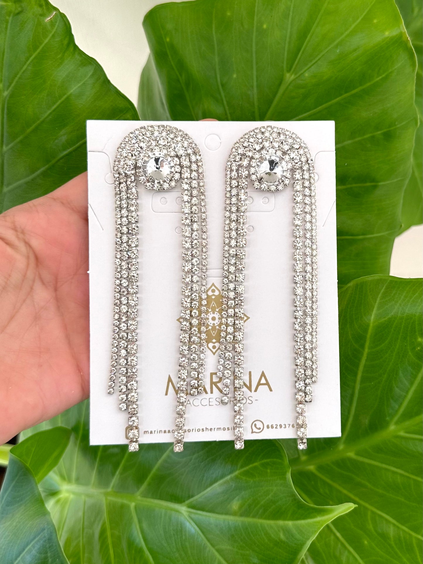 Aretes de pedrería platas