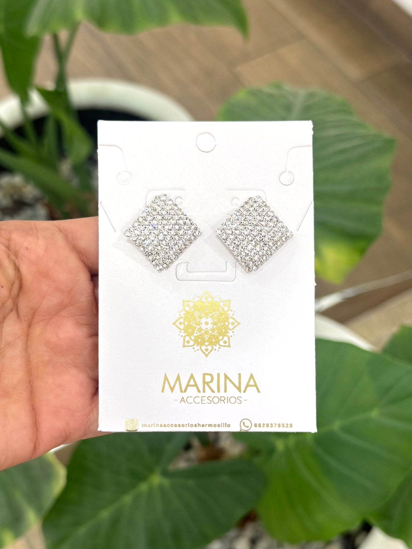 Aretes de pedrería platas