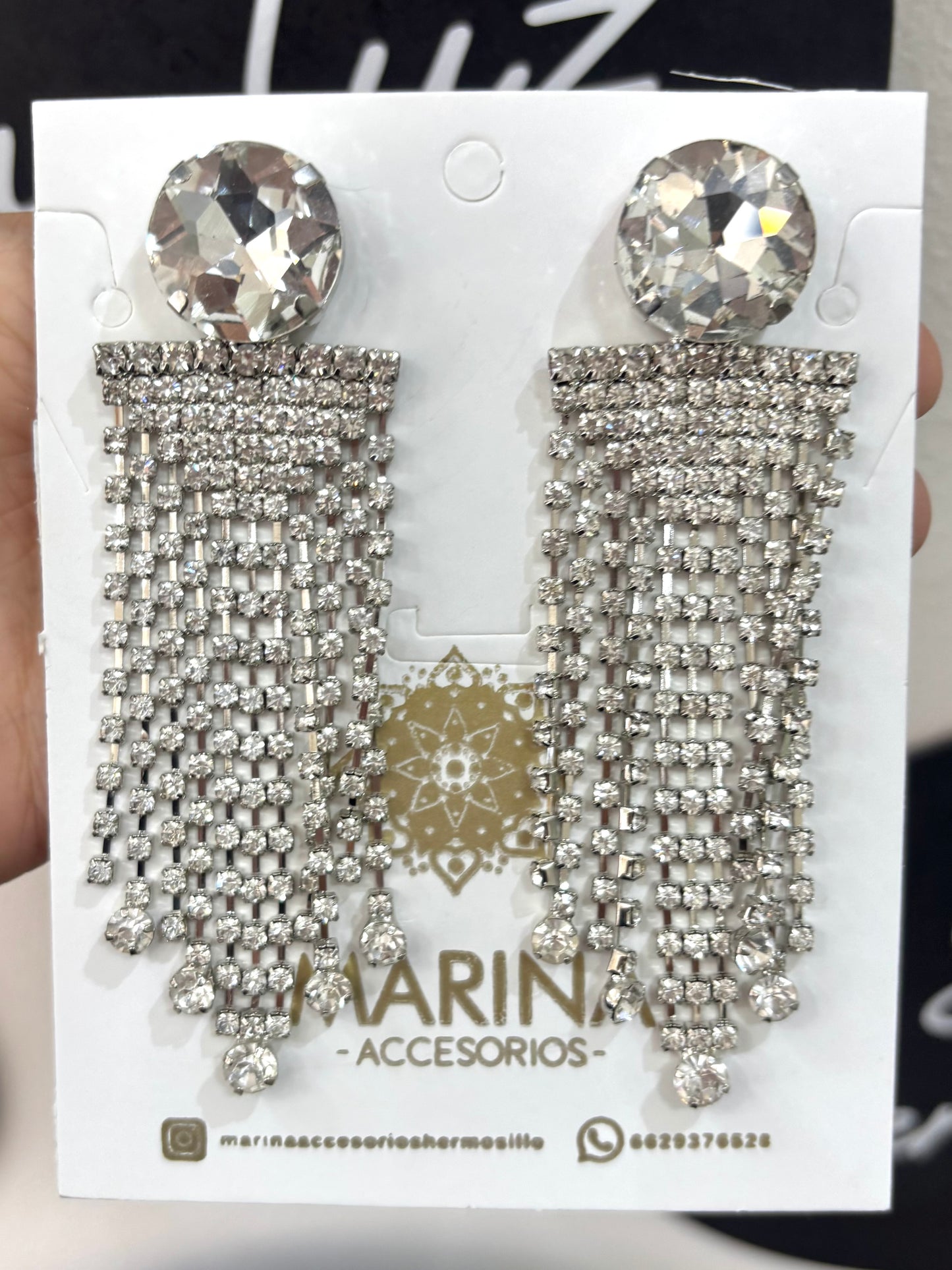 Arete de pedrería plata
