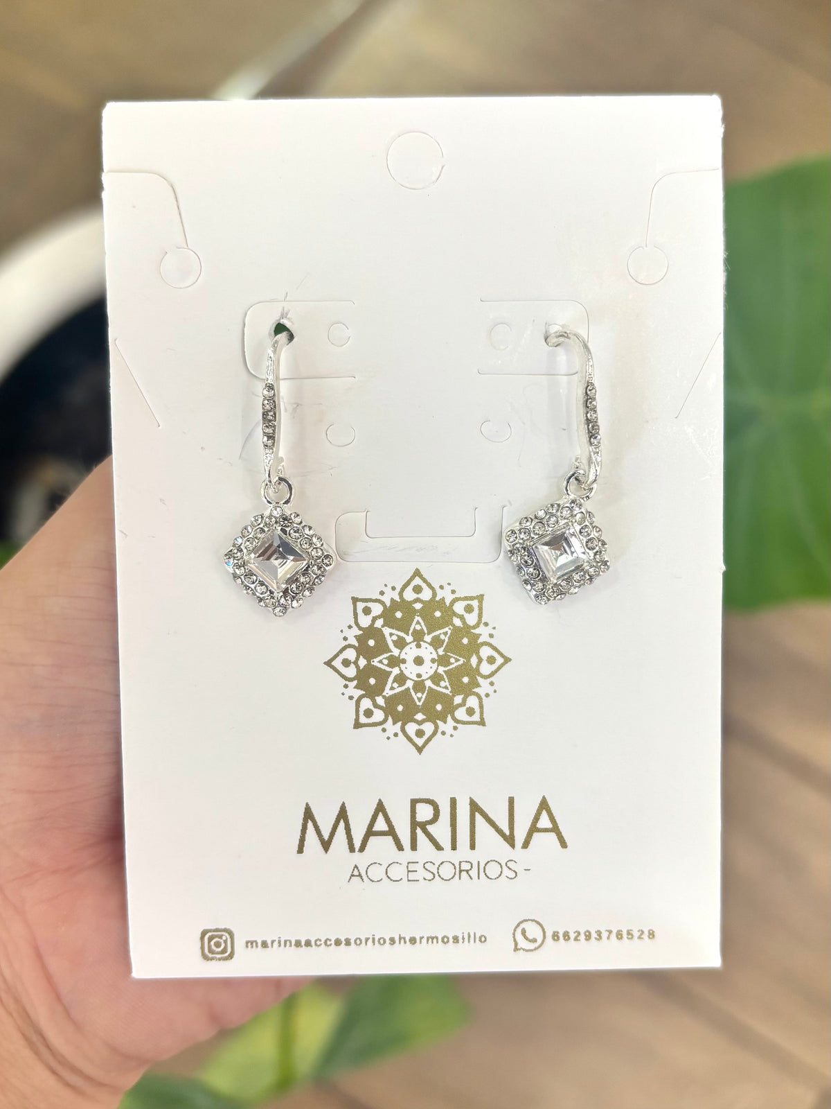 Aretes pedrería plata
