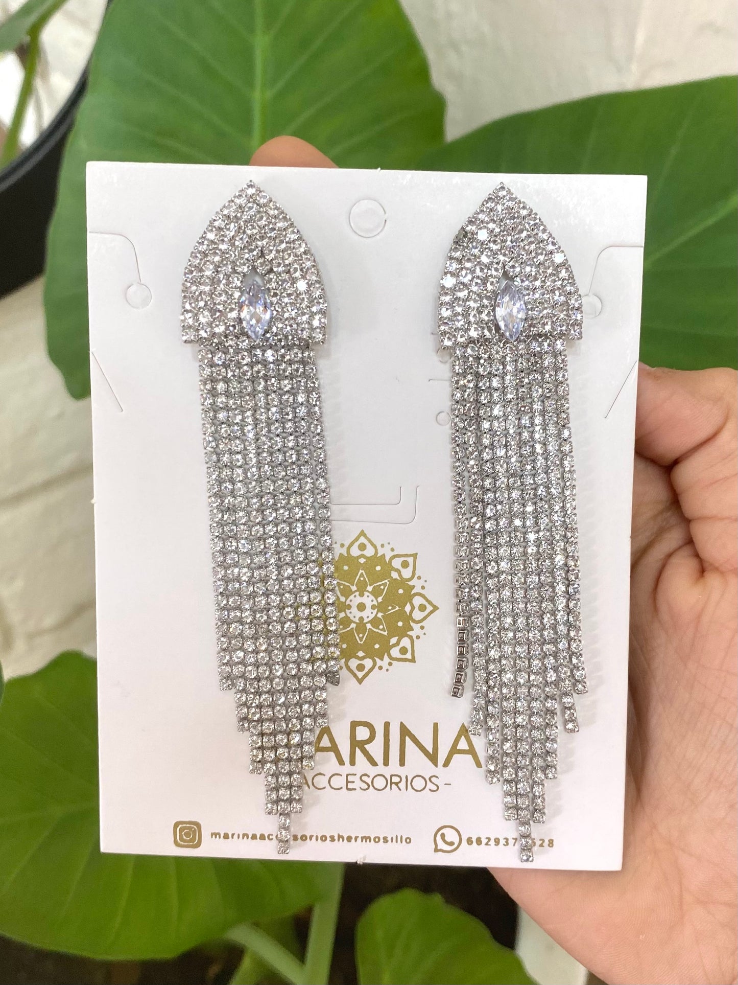 Aretes de pedrería platas