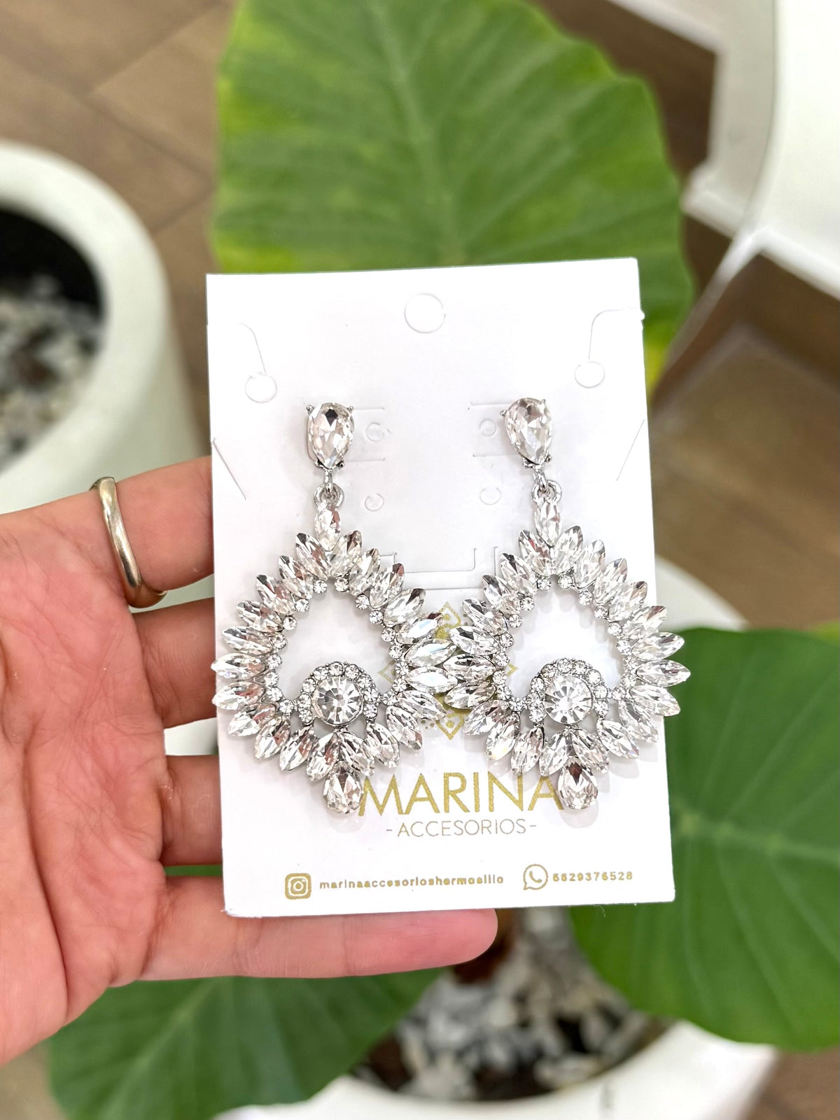 Aretes de pedrería platas