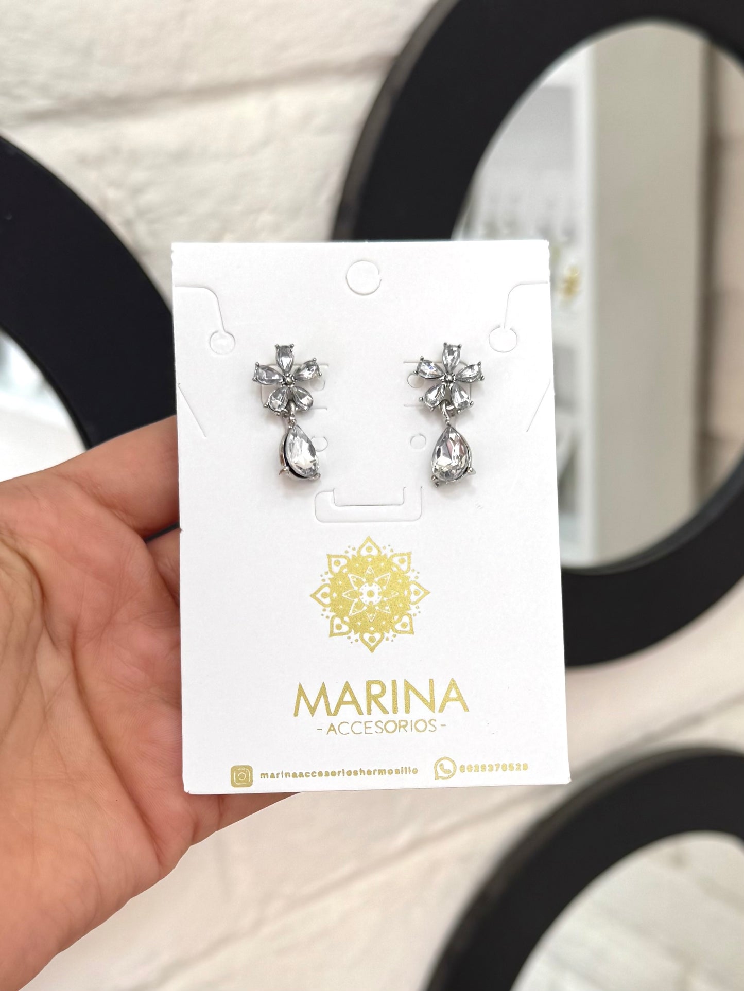 Aretes de pedrería platas