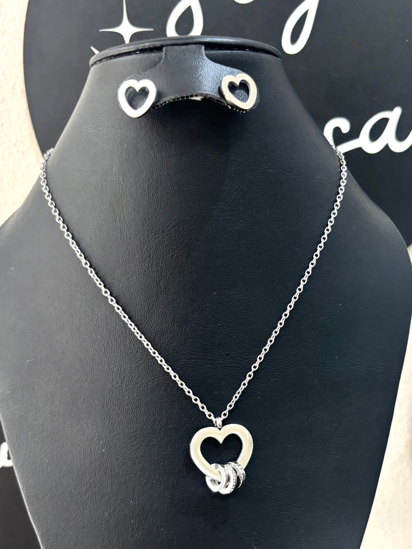 Collar corazón plata