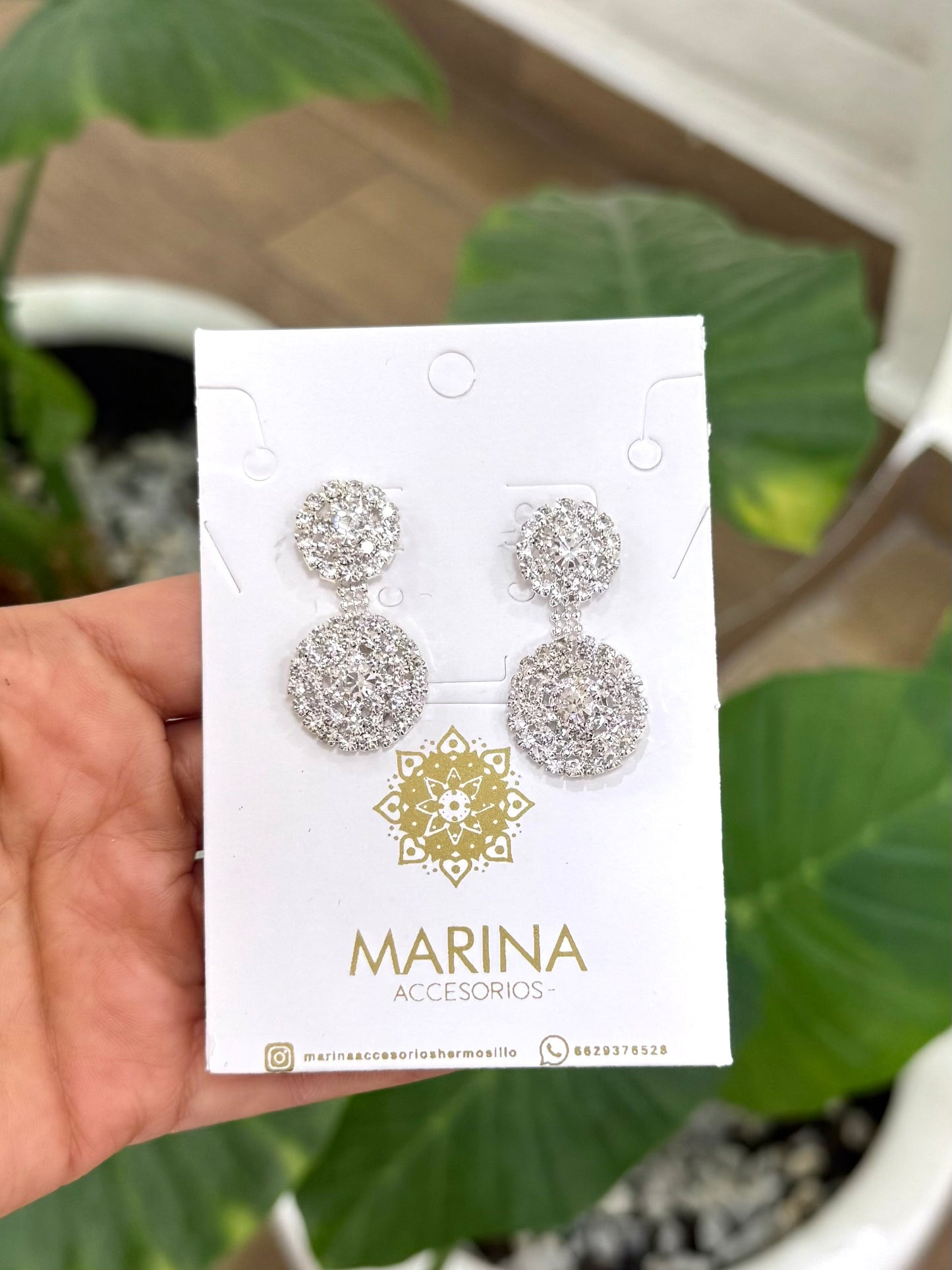 Aretes de pedrería platas