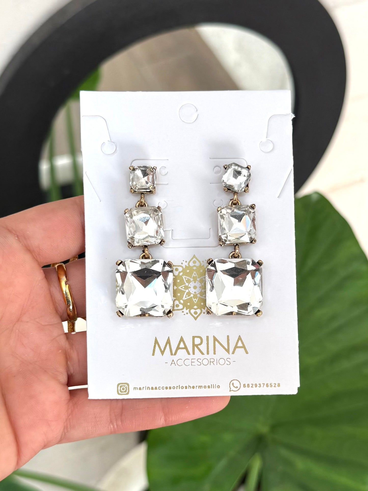 Aretes de pedrería platas