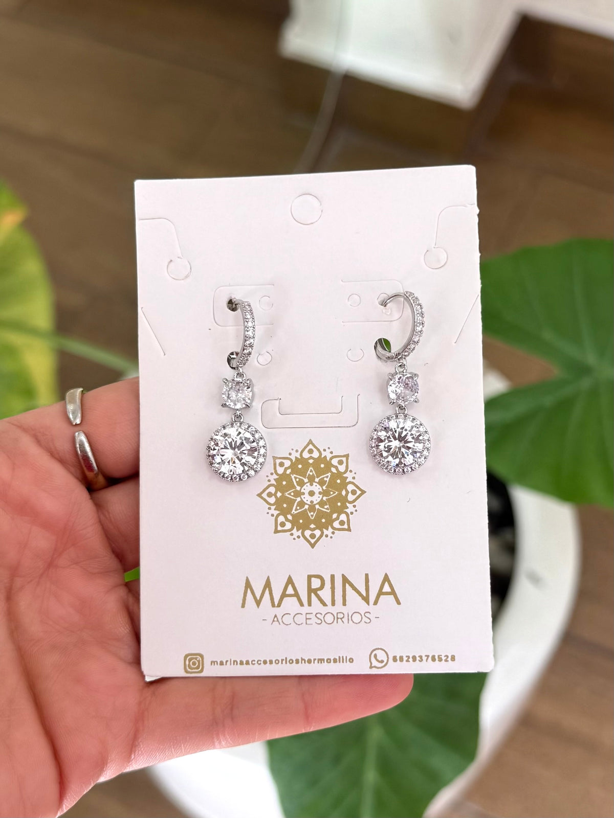 Aretes de pedrería platas