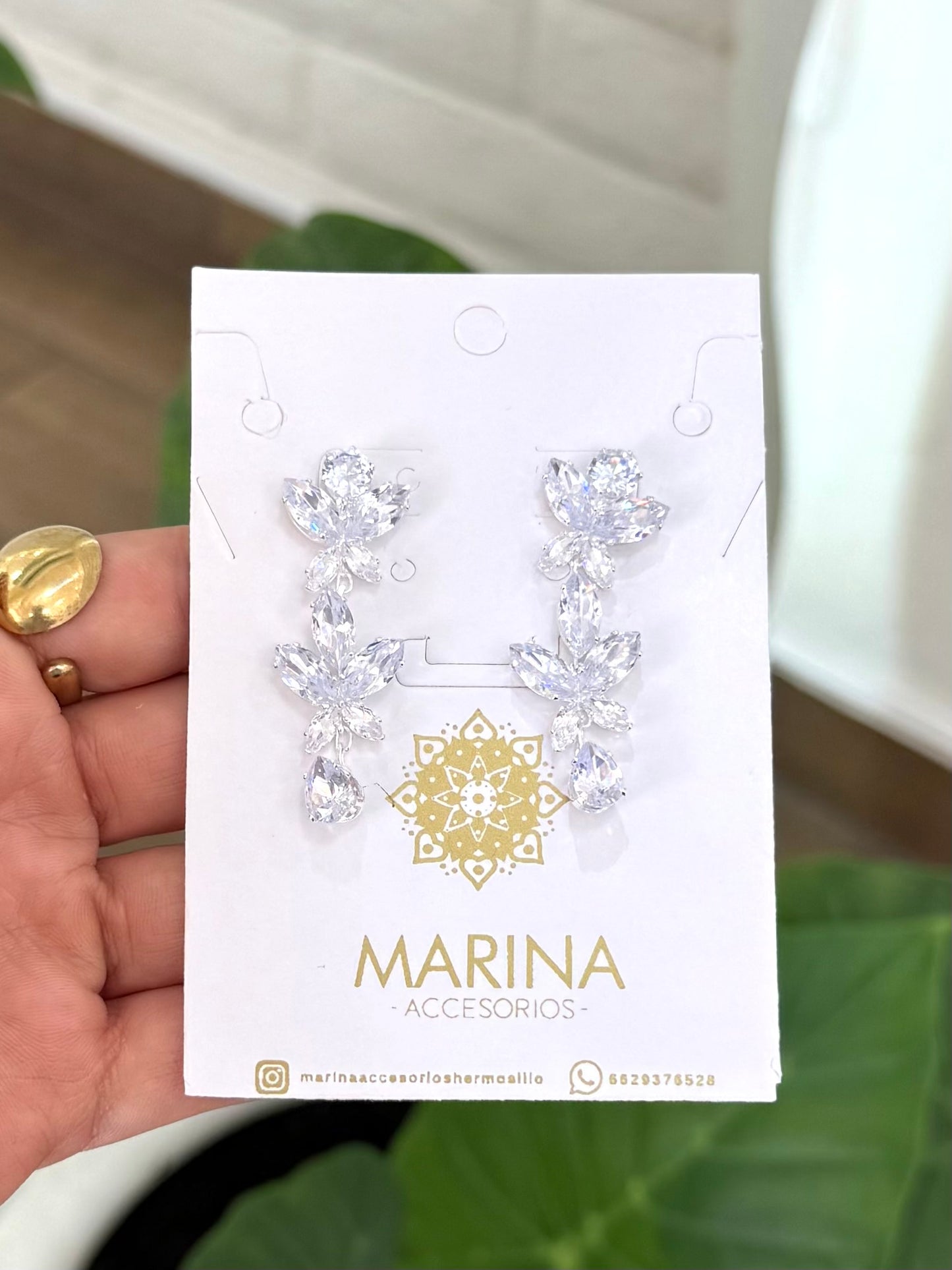 Aretes de pedrería platas