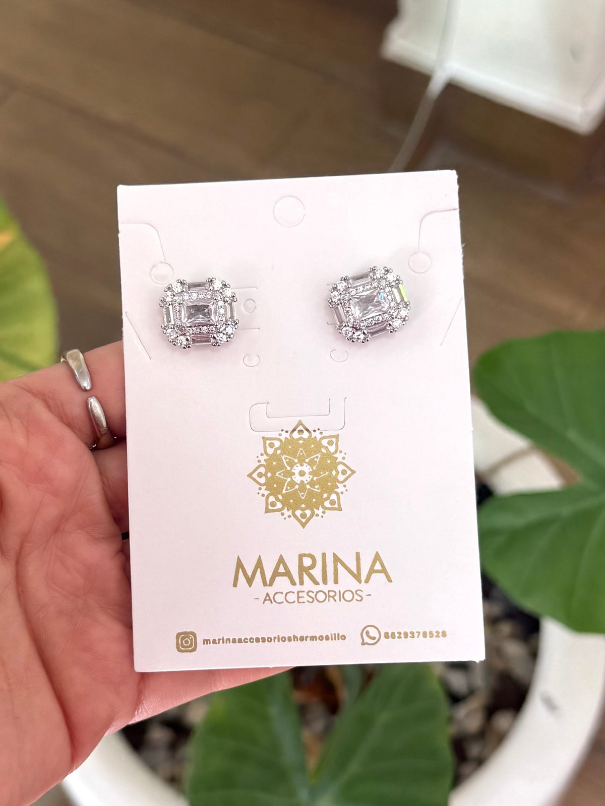 Aretes de pedrería platas