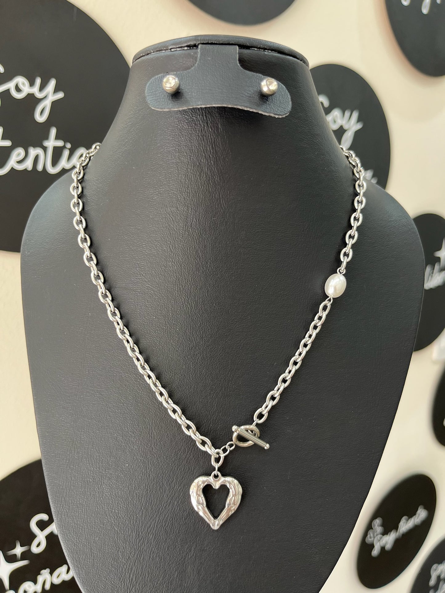 Collar plata corazón
