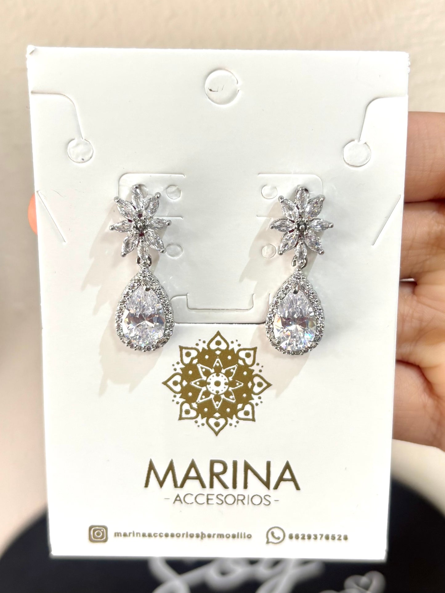 Aretes de pedrería platas