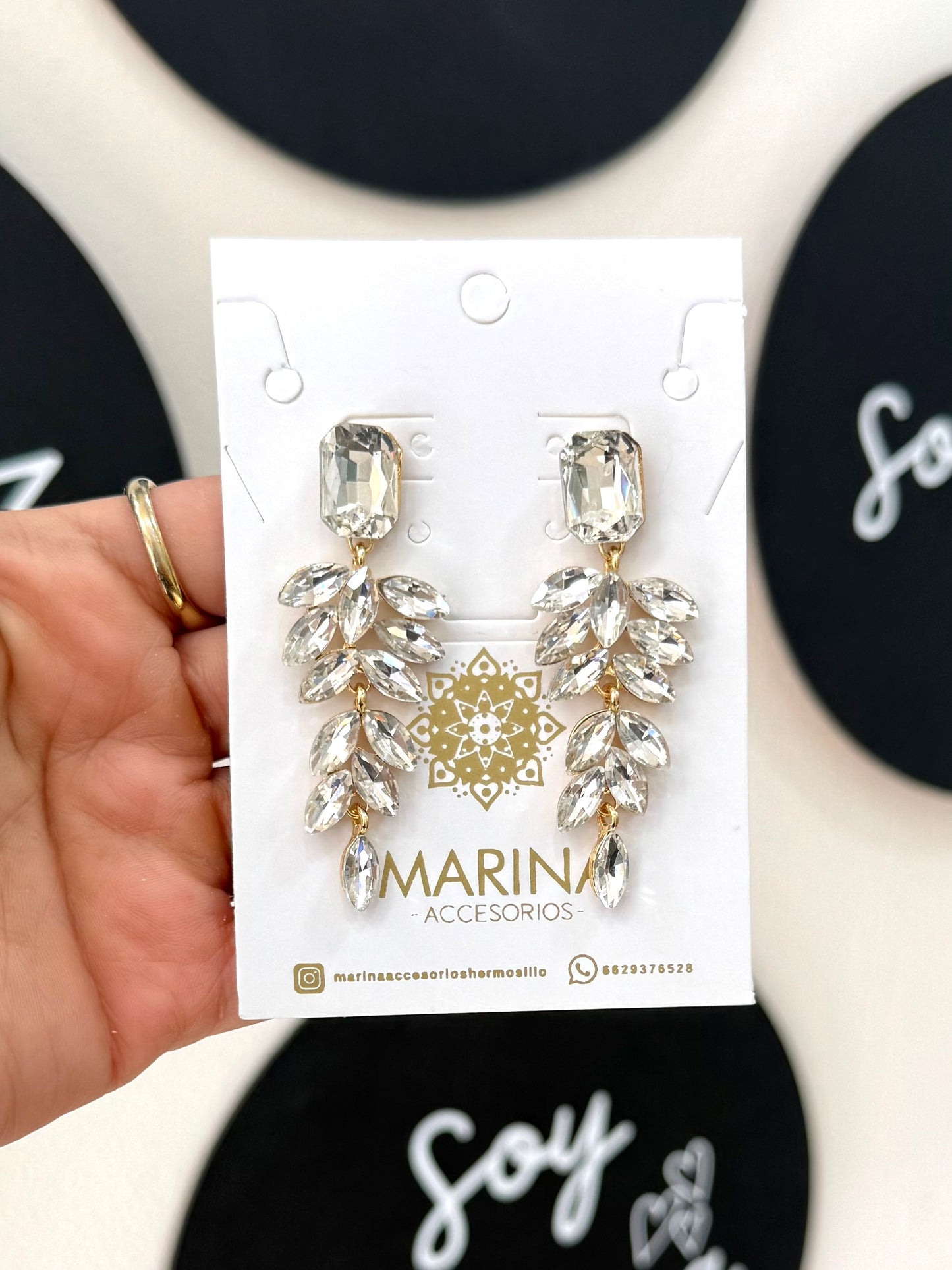 Aretes de pedrería platas