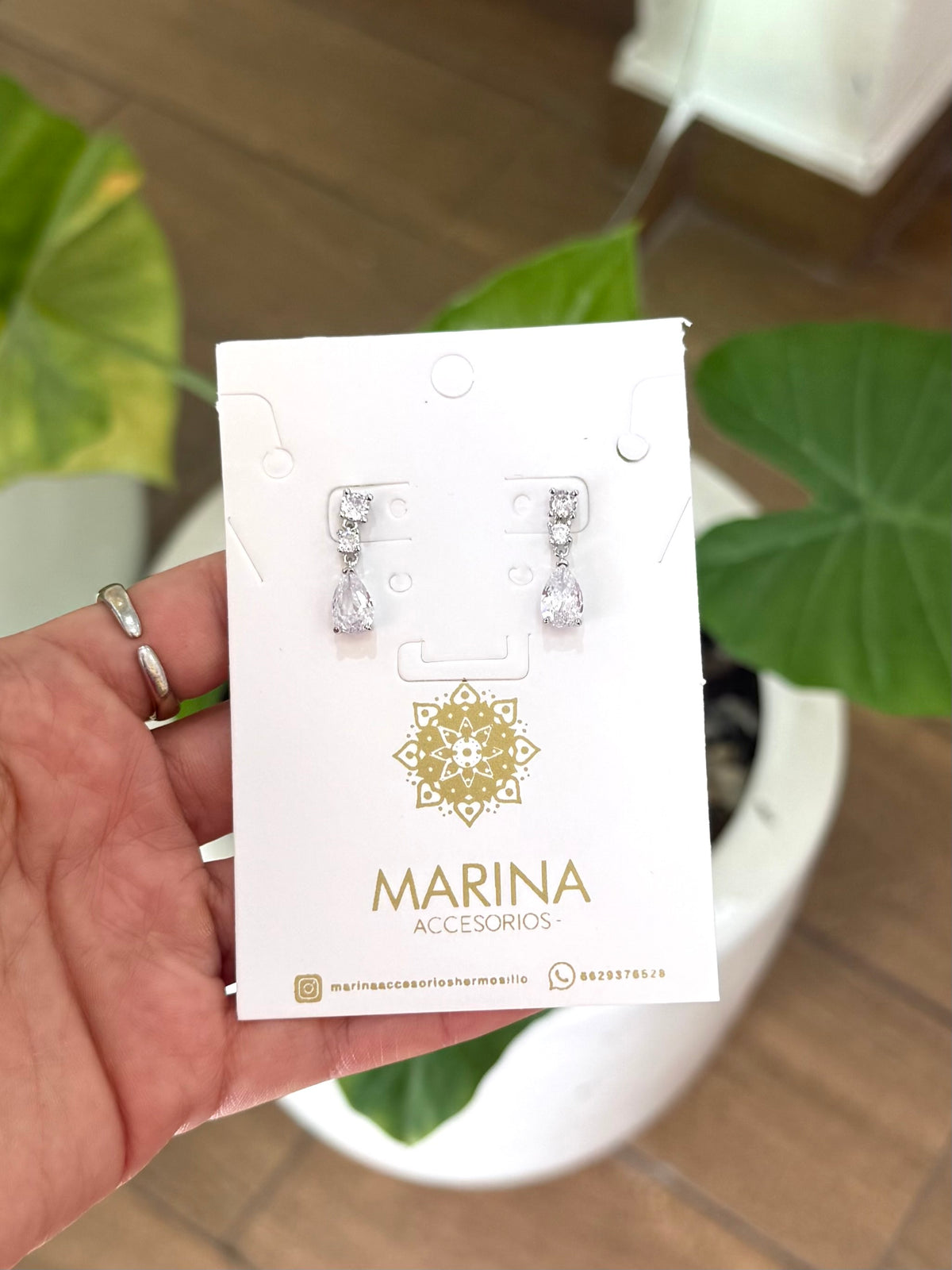 Aretes de pedrería platas