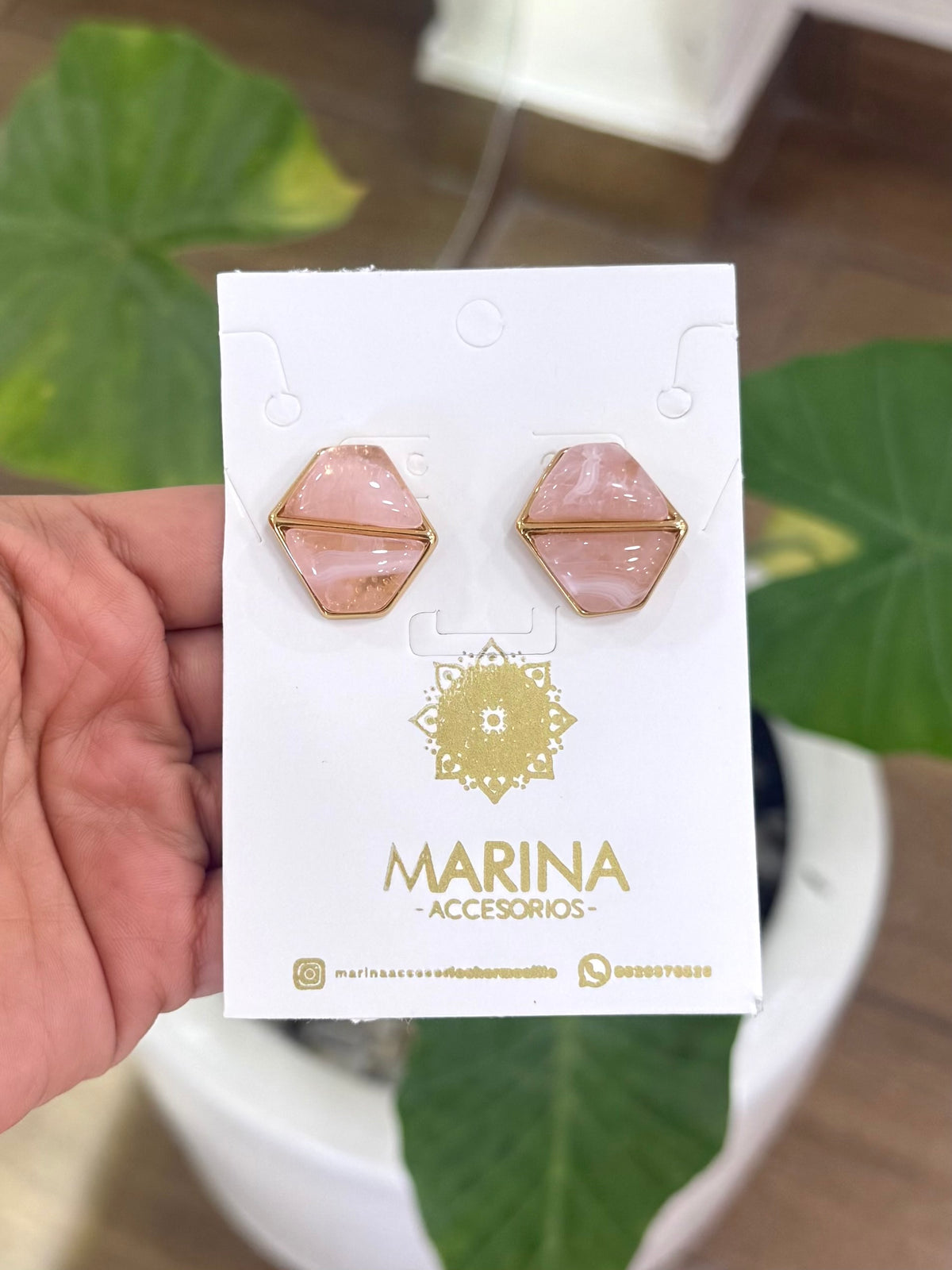 Arete casual rosa