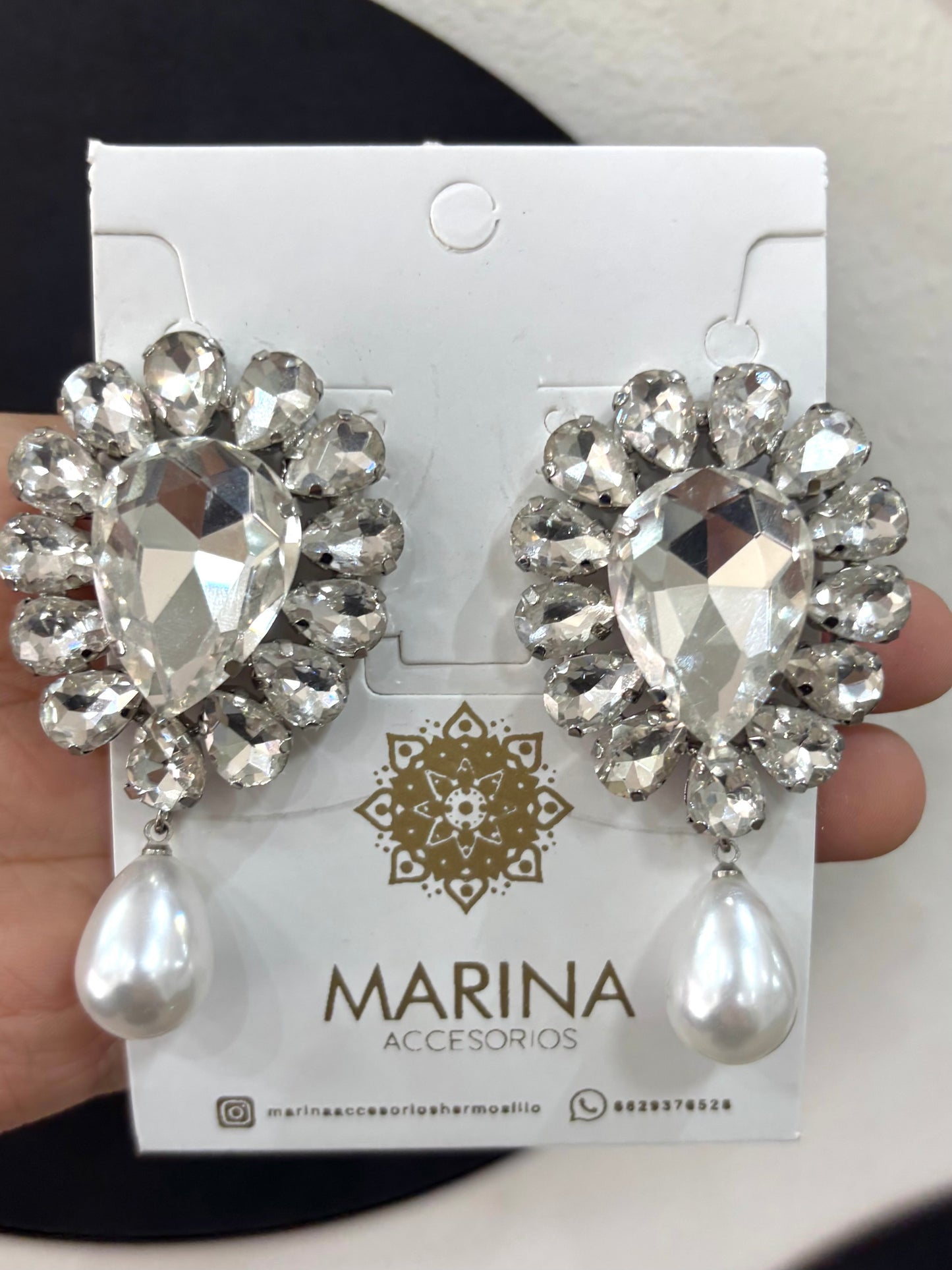 Arete de pedrería plata