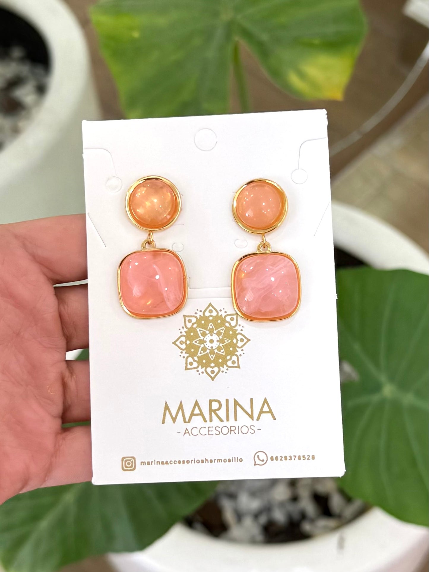 Arete casual rosa