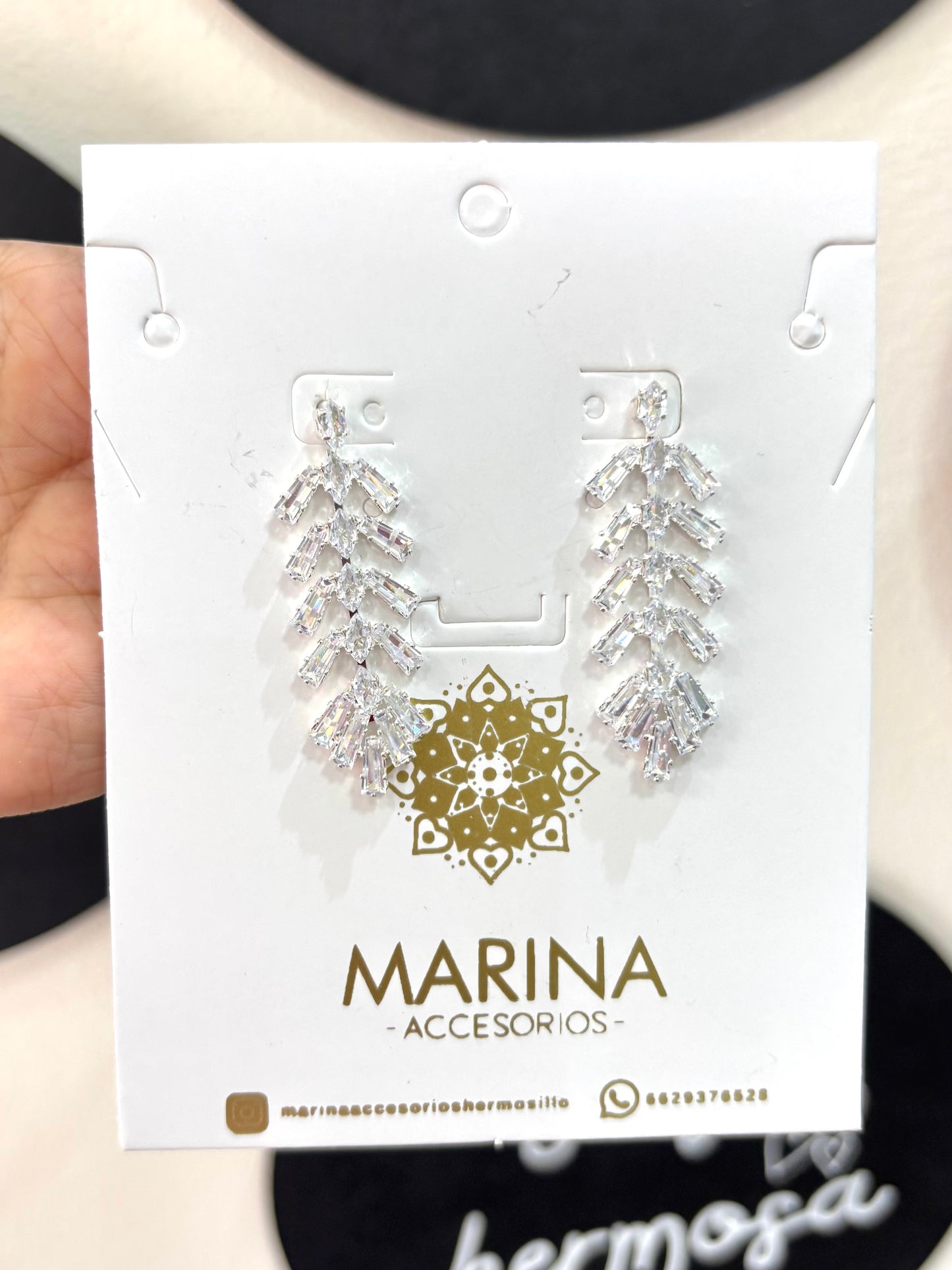 Aretes de pedrería platas