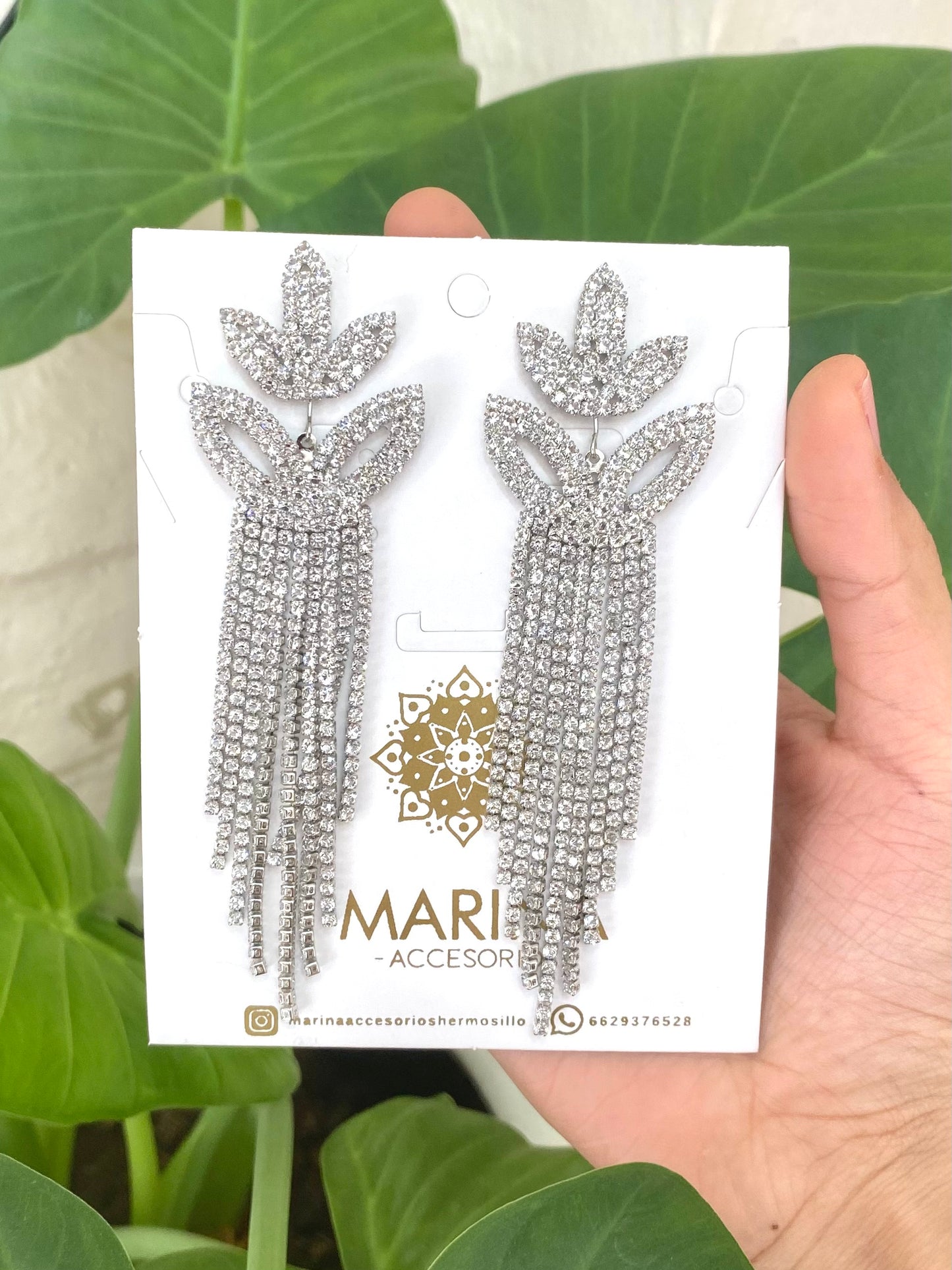 Aretes de pedrería platas