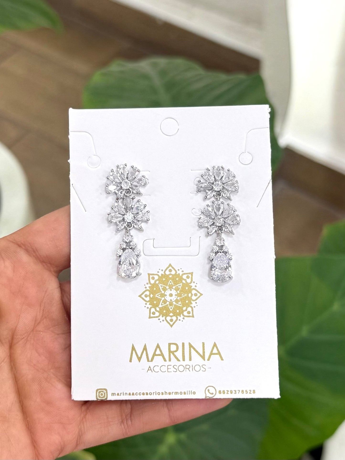 Aretes de pedrería platas