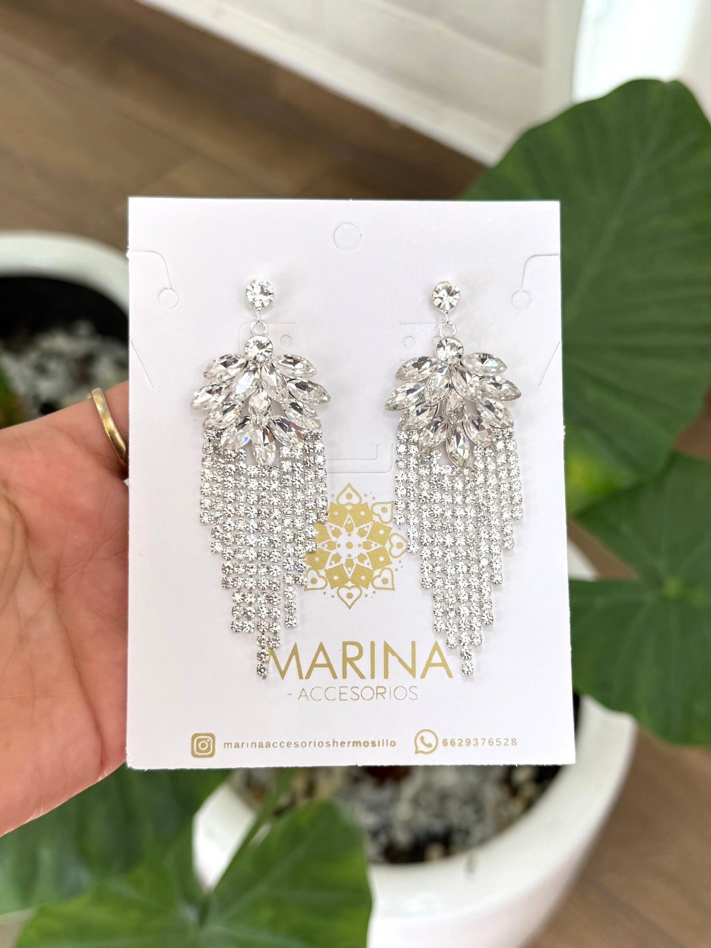 Aretes de pedrería platas