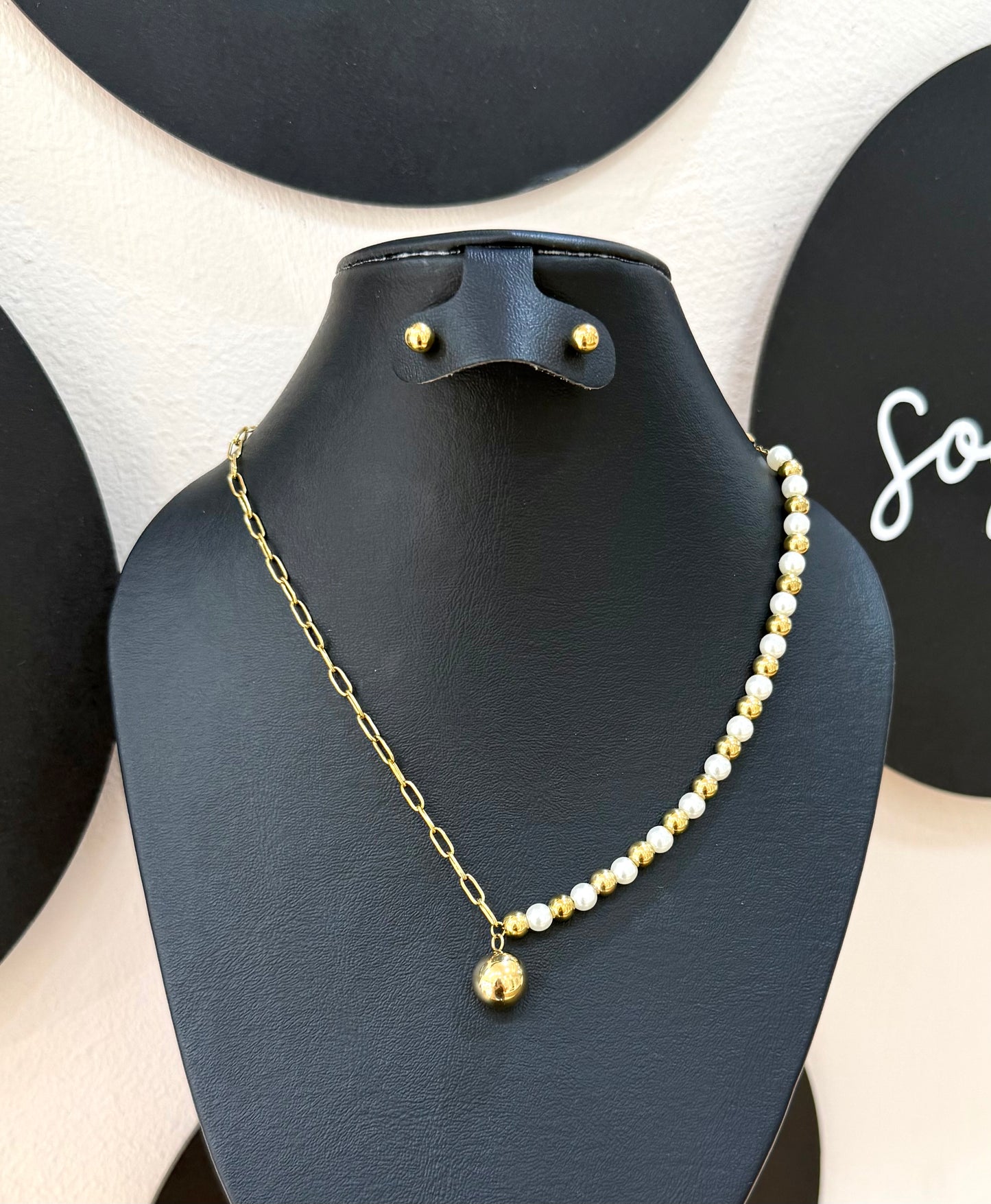 Collar perla/eslabon