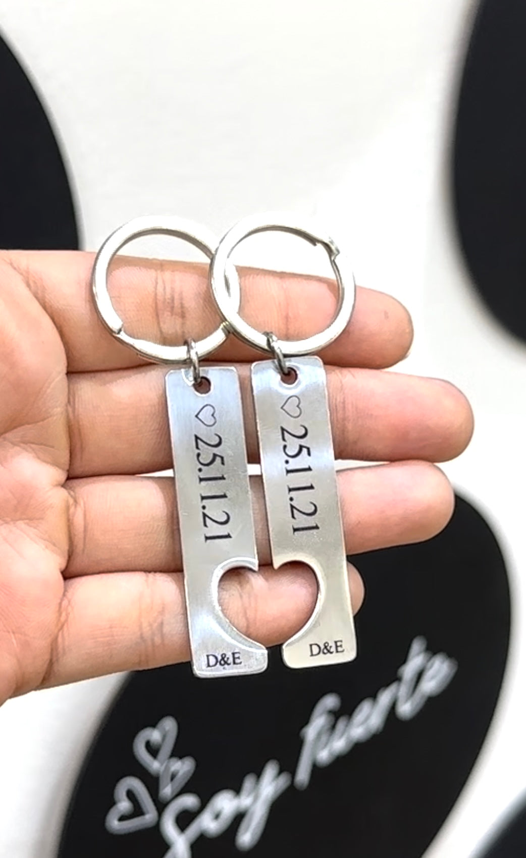 Llavero pareja corazón personalizado