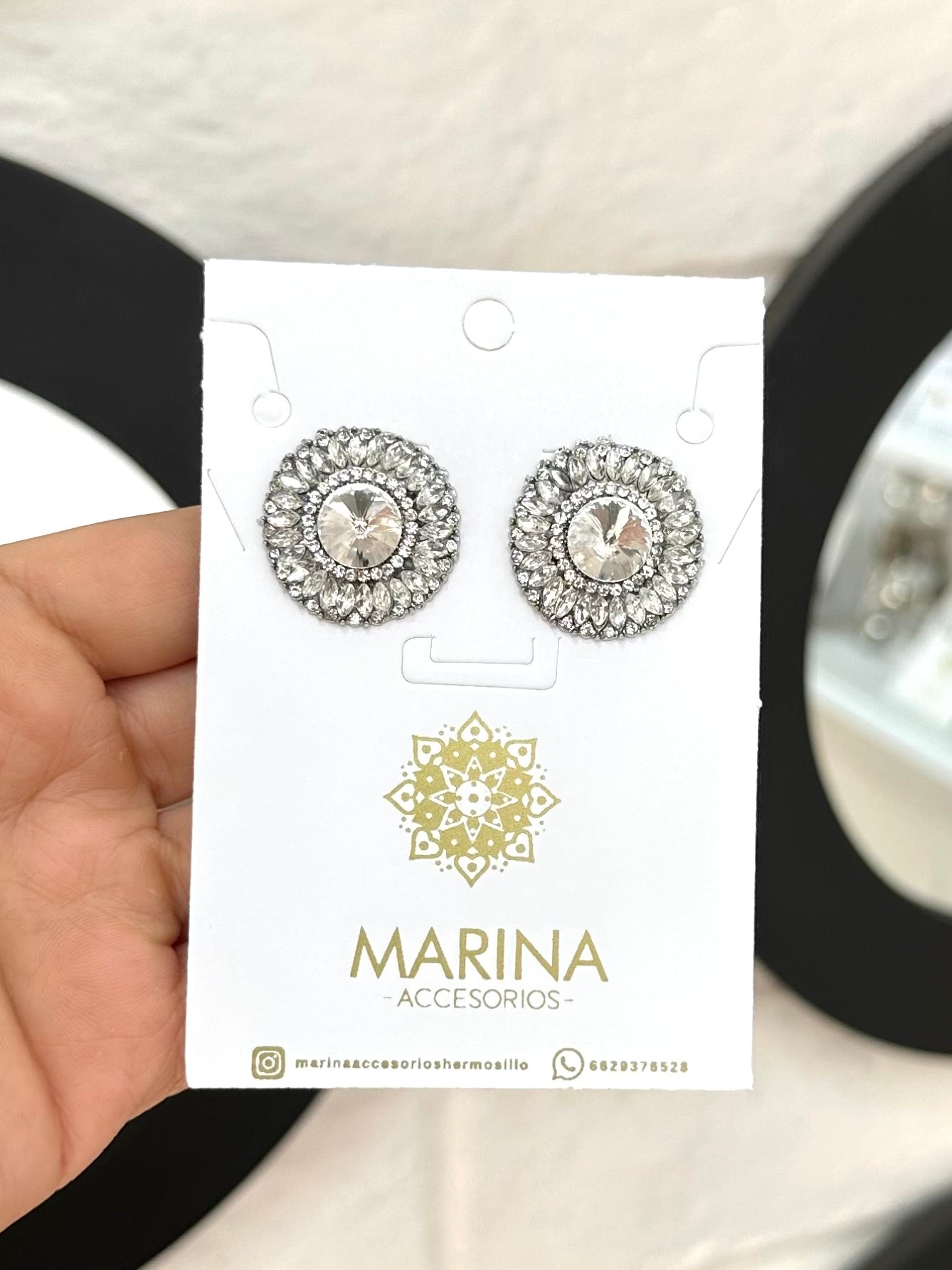 Aretes de pedrería platas