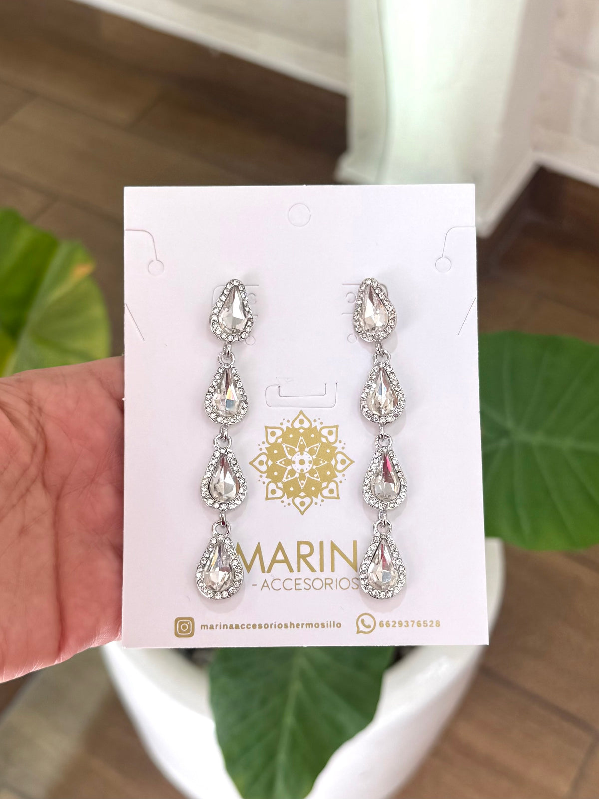 Aretes de pedrería platas