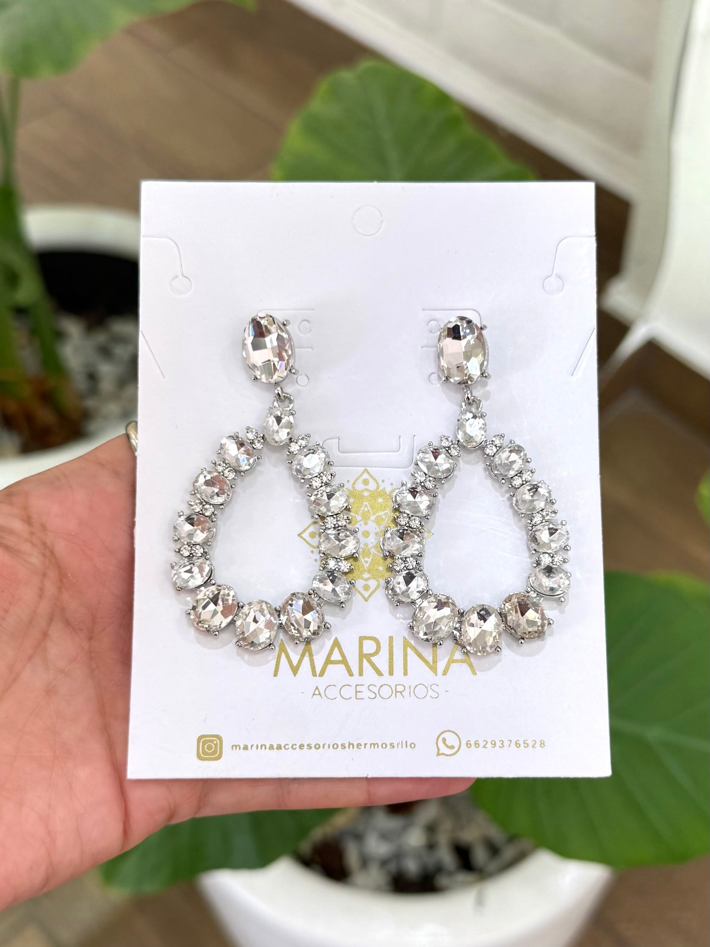 Aretes de pedrería platas
