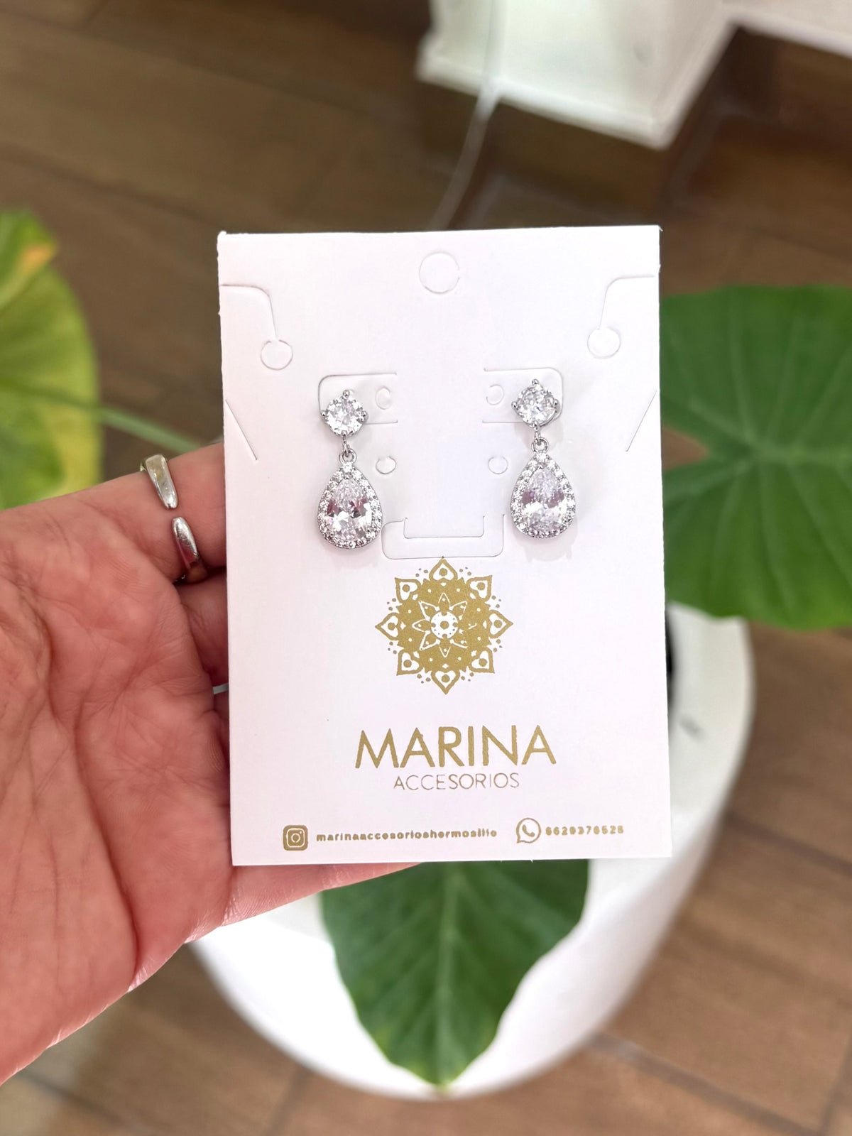 Aretes de pedrería platas