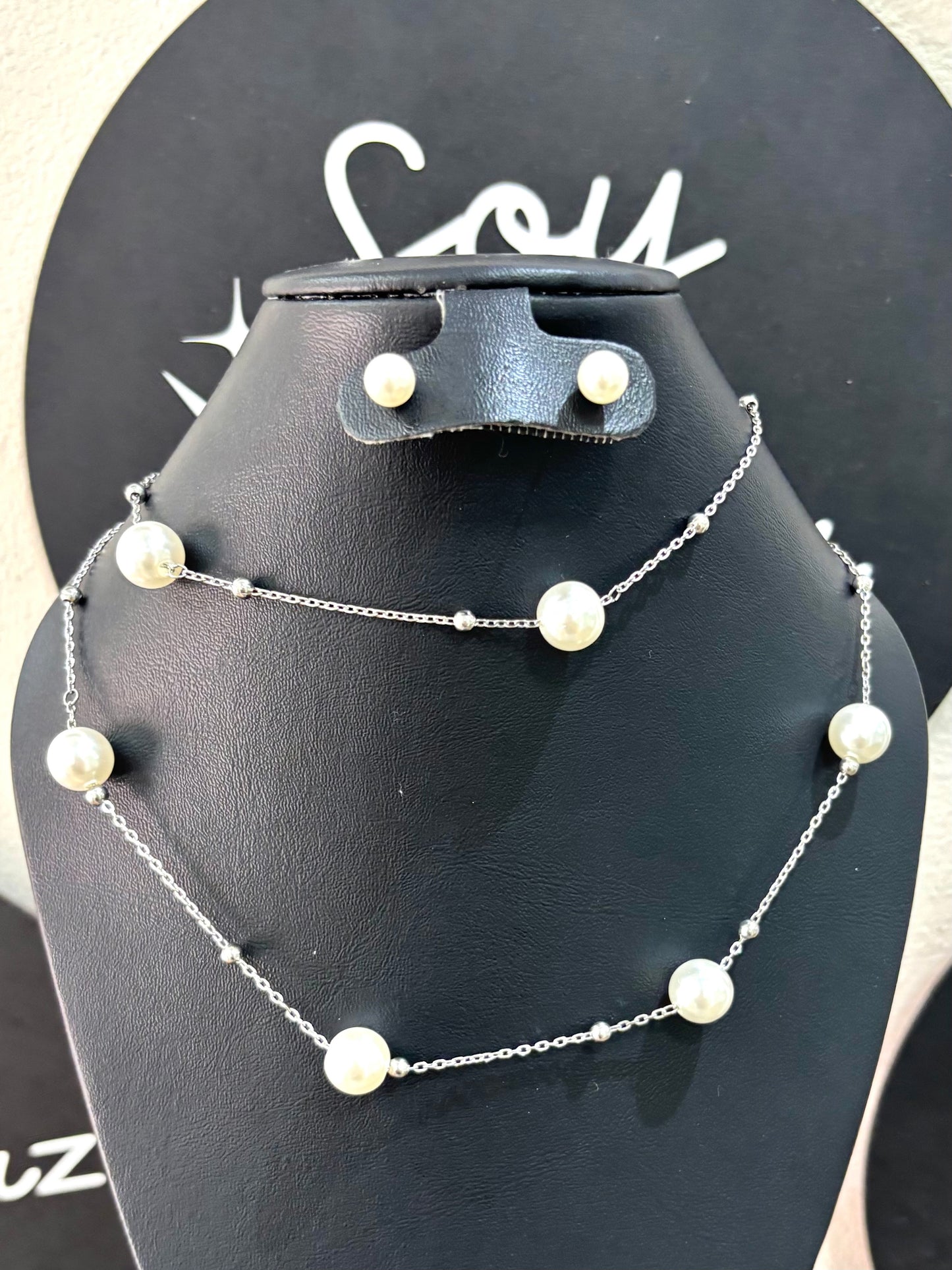 Collar largo perlas