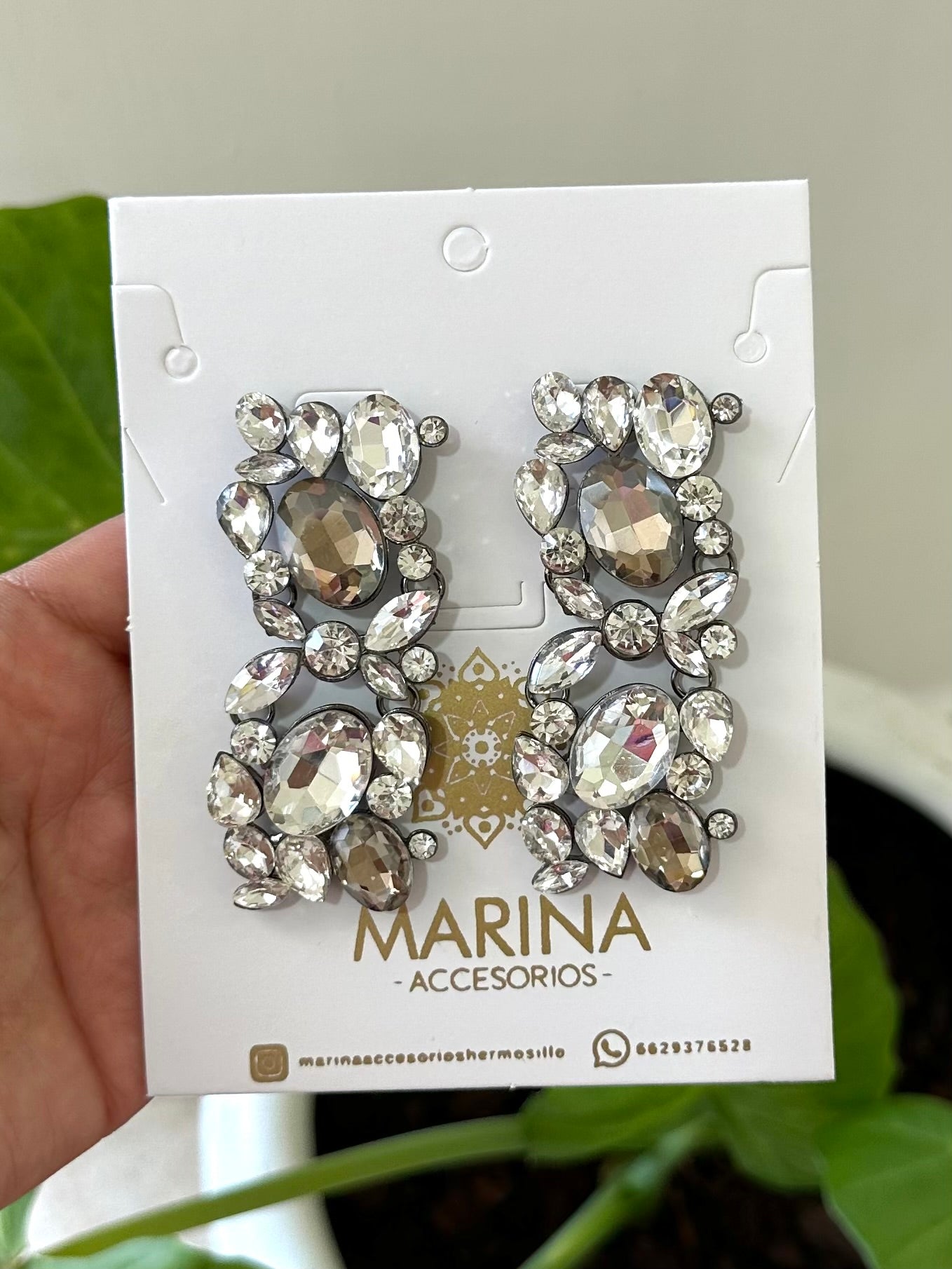 Aretes de pedrería platas