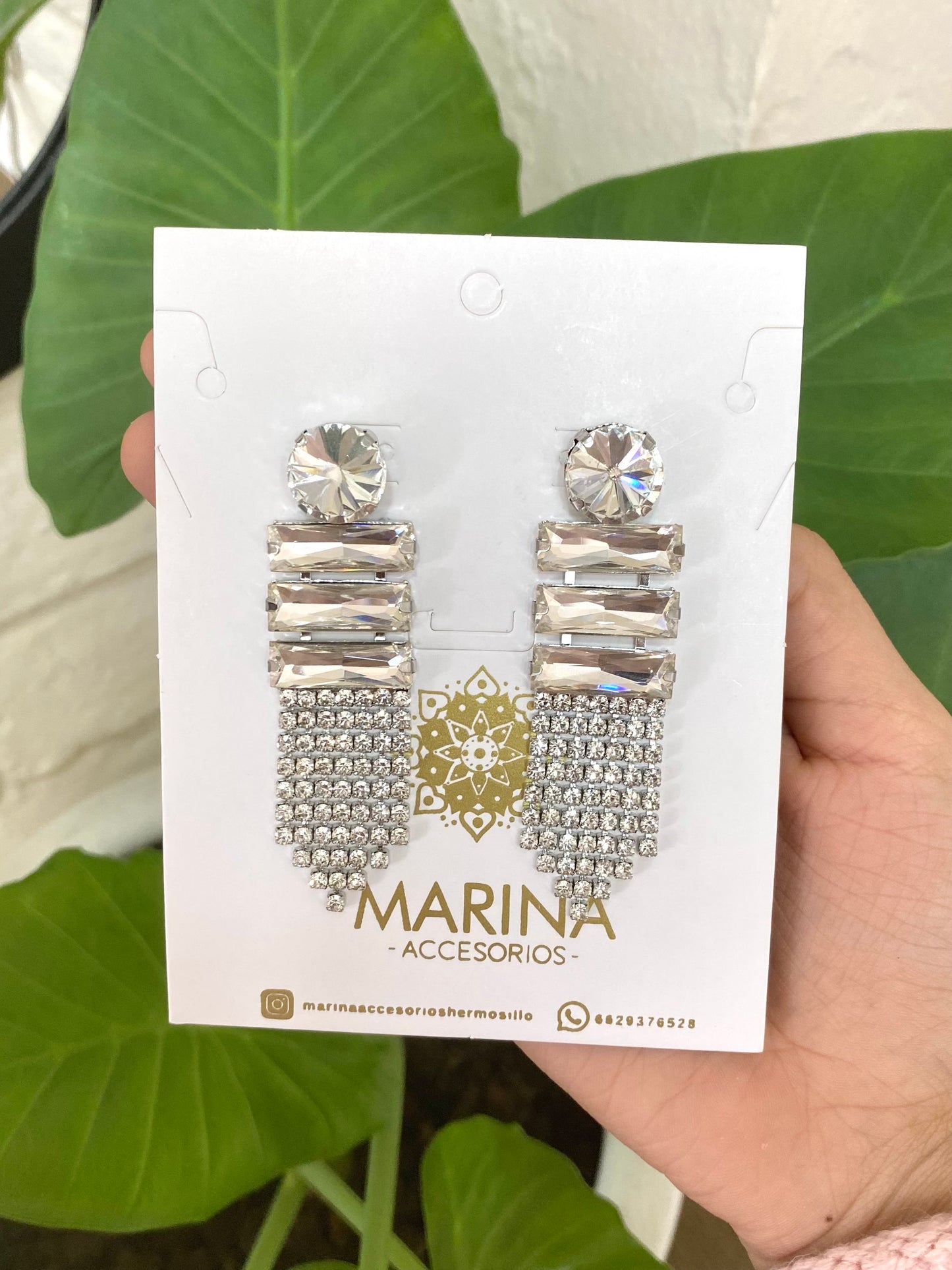 Aretes de pedrería platas