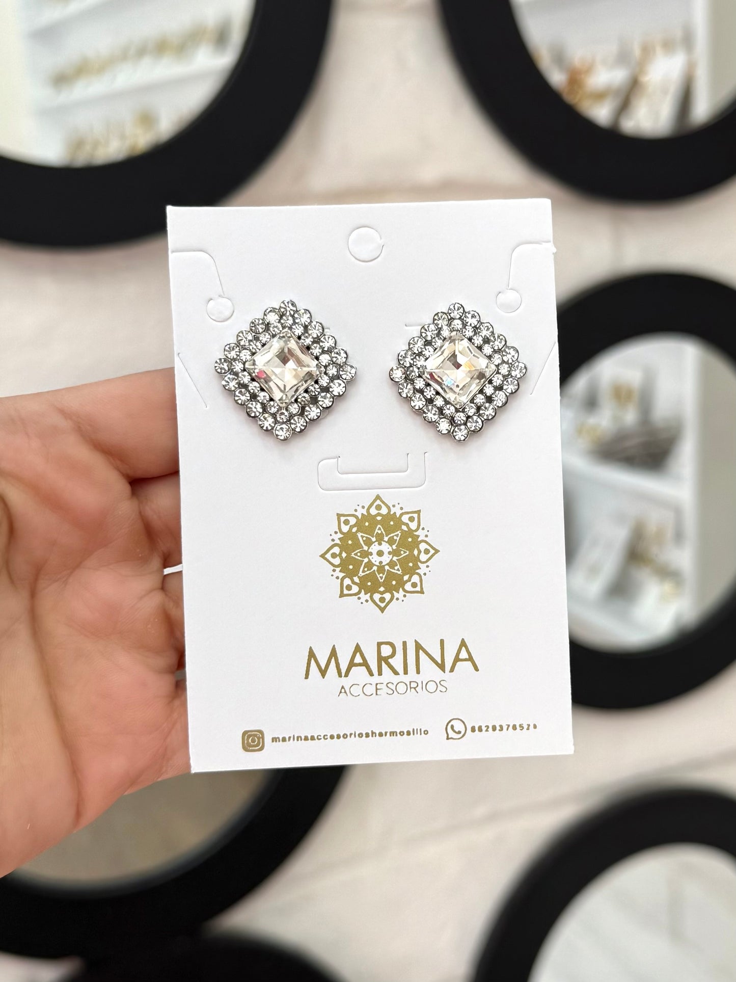 Aretes de pedrería platas