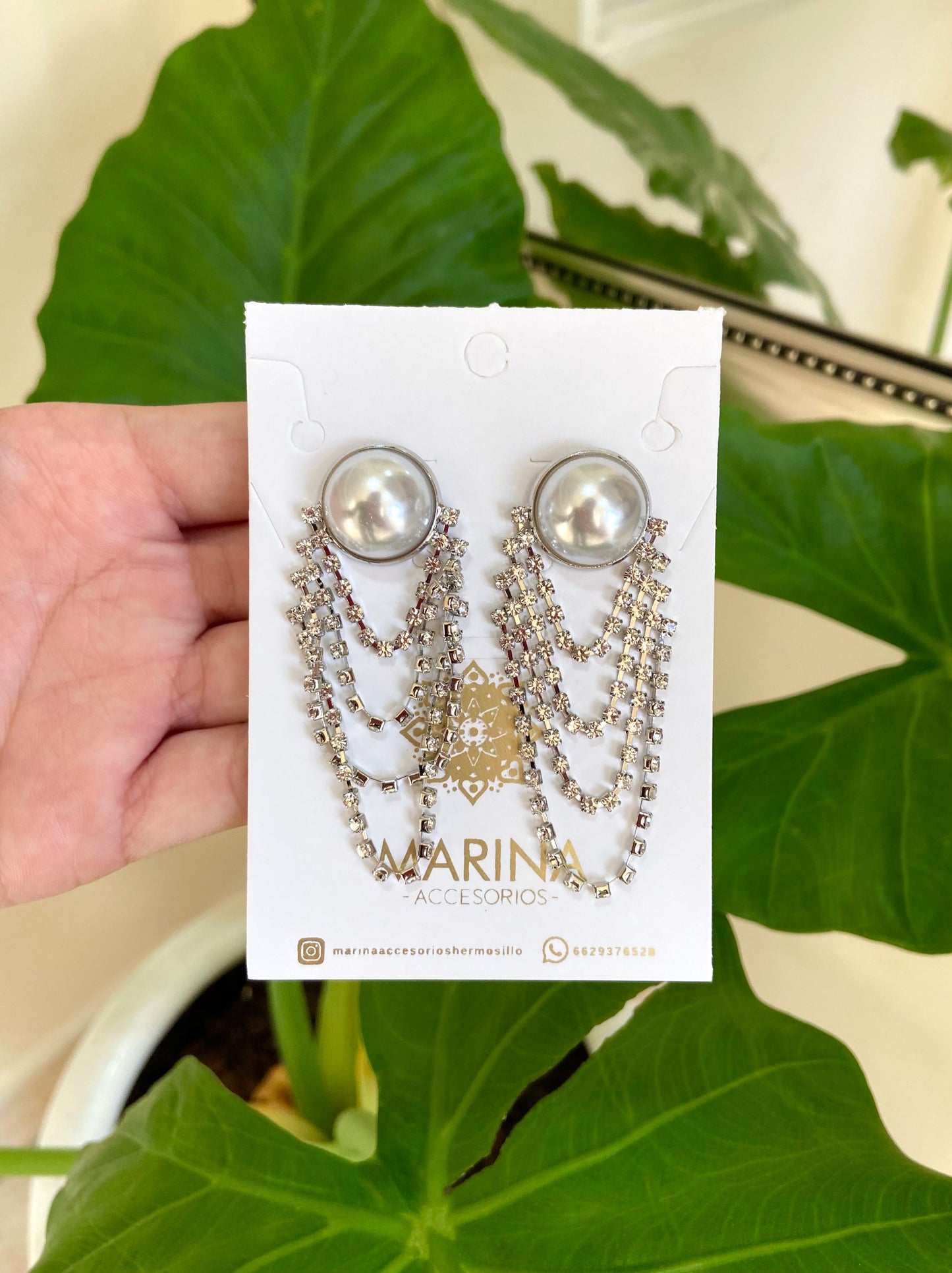 Aretes de pedrería platas
