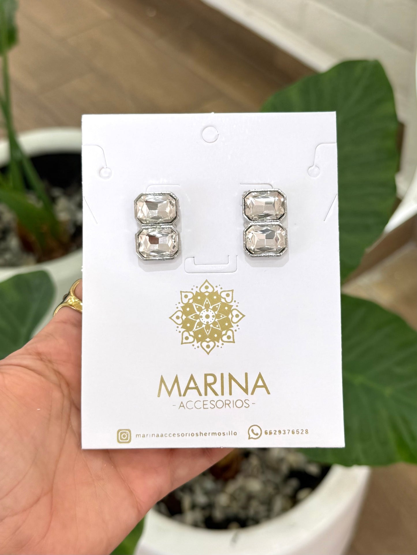 Aretes de pedrería platas