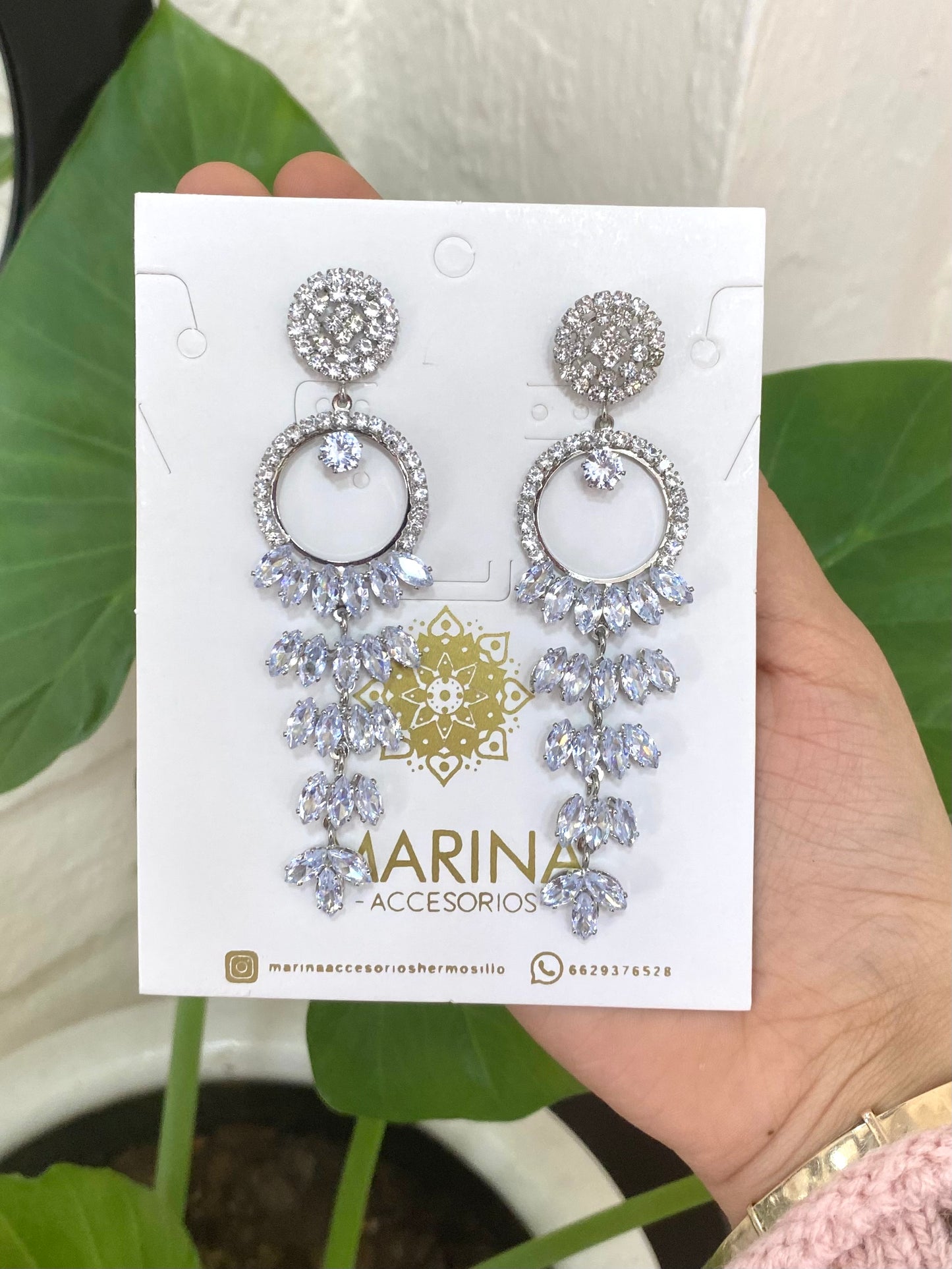 Aretes de pedrería platas