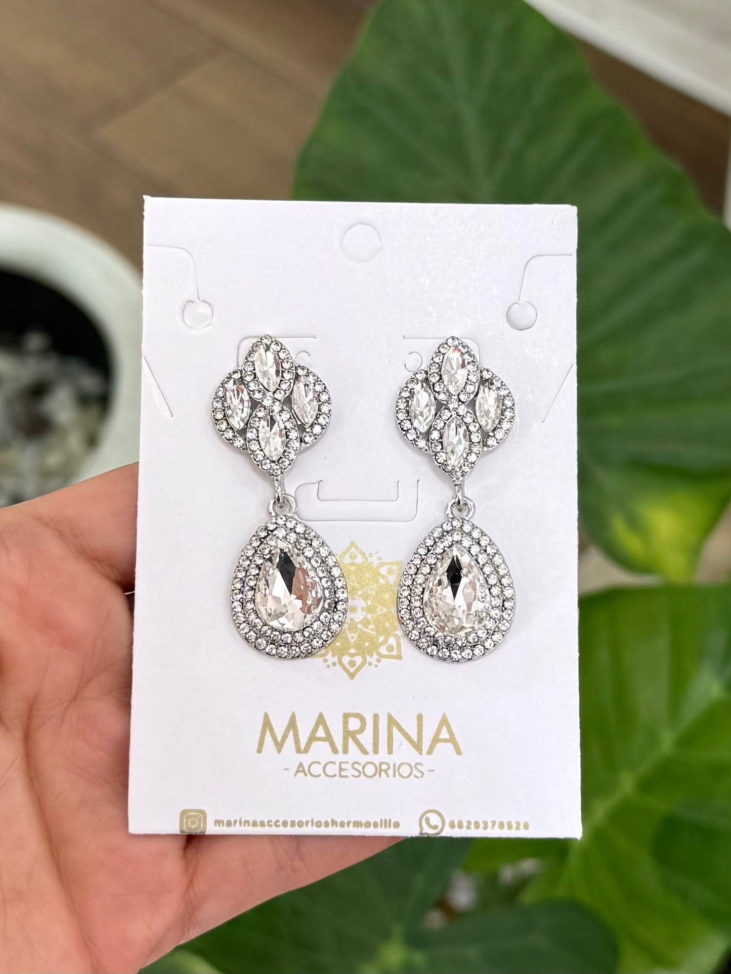 Aretes de pedrería platas