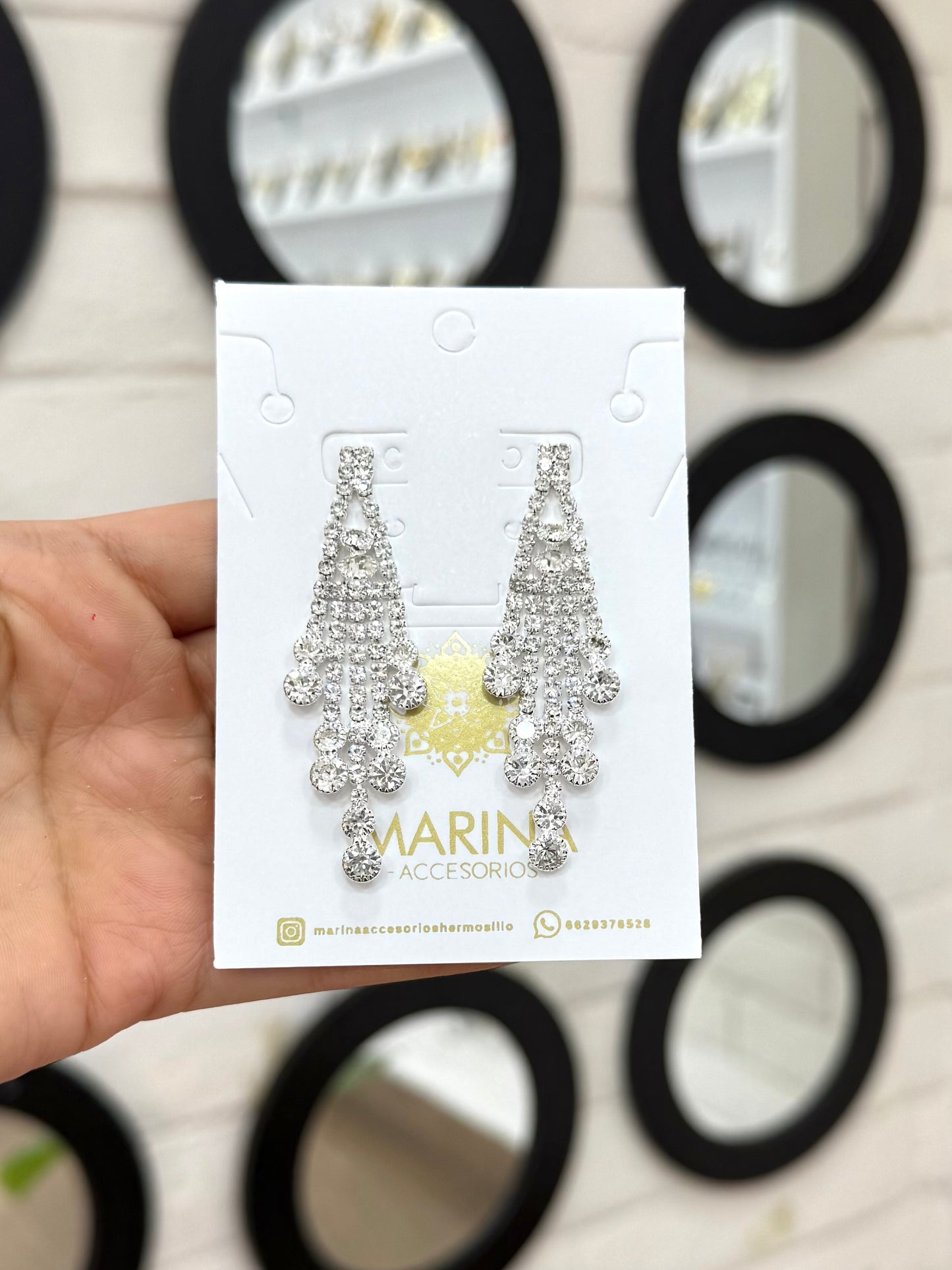 Aretes de pedrería platas