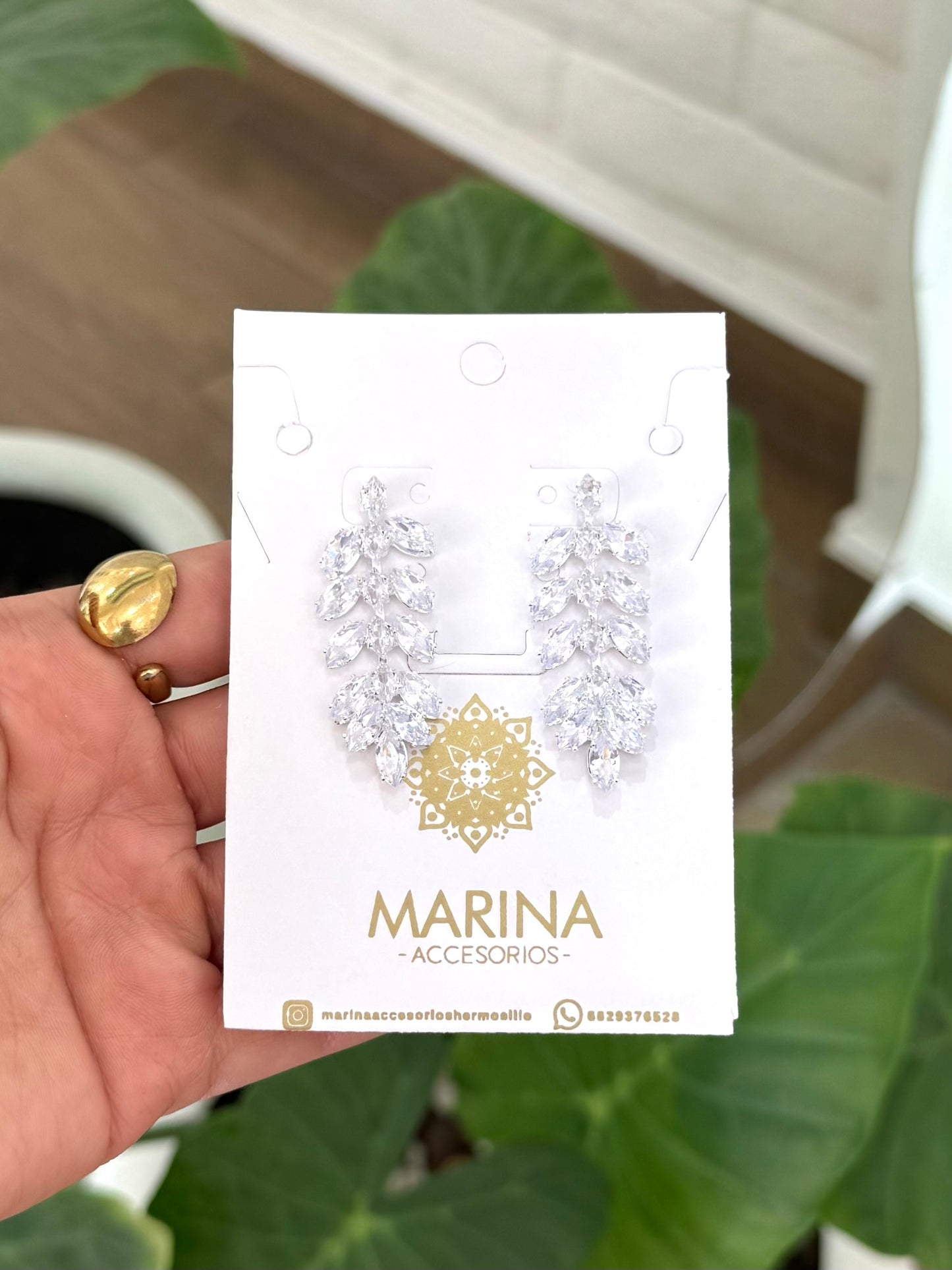 Aretes de pedrería platas