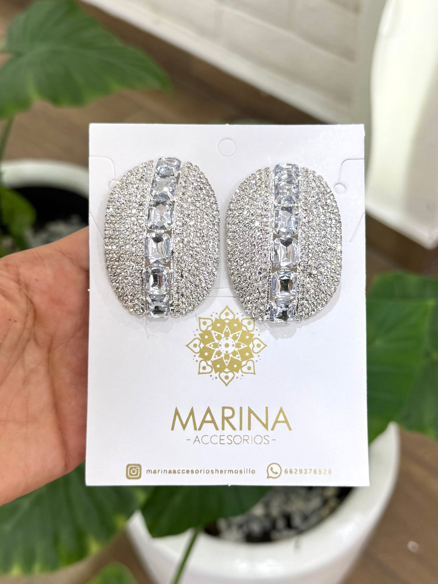 Aretes de pedrería platas