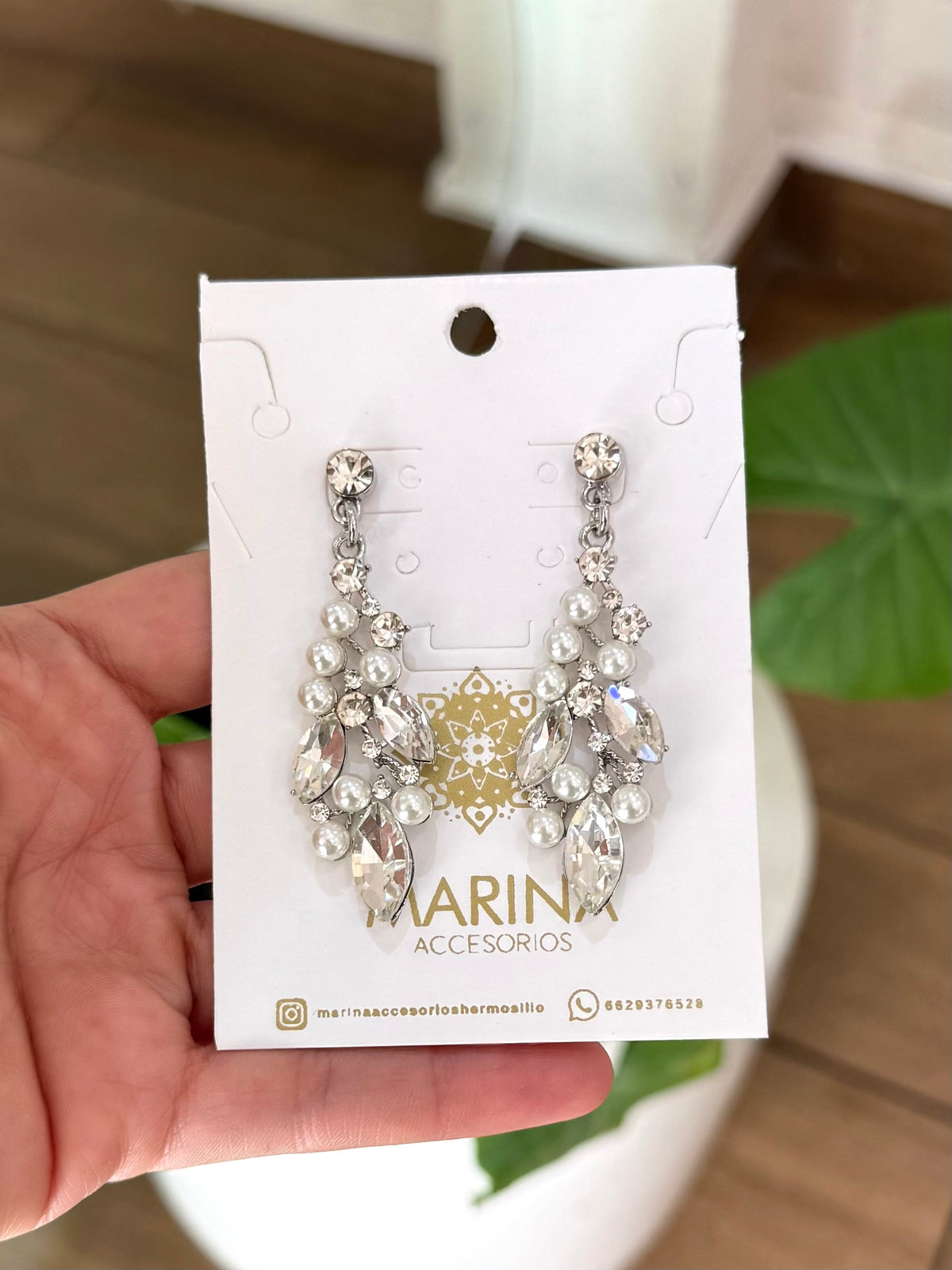 Aretes de pedrería platas